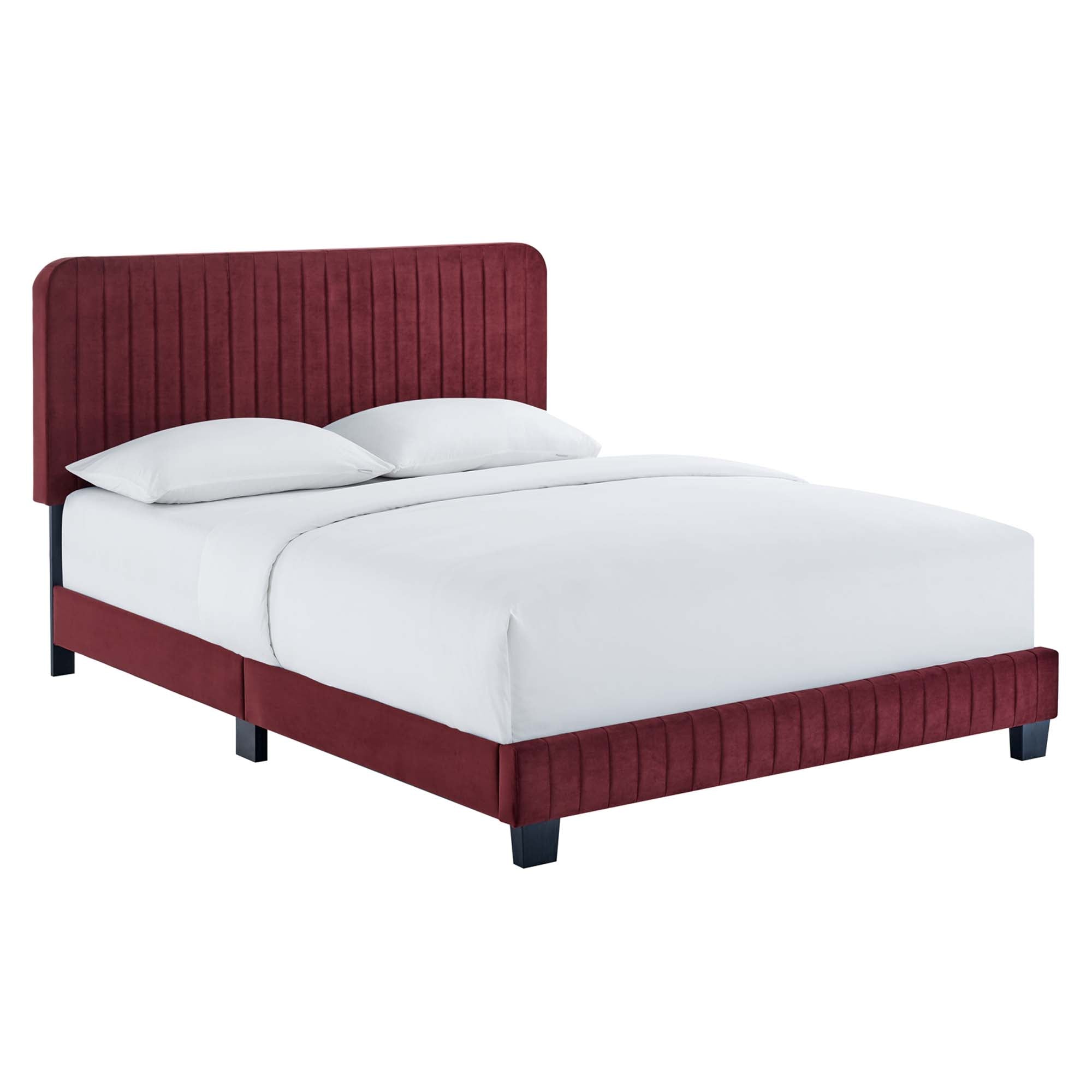 Celine Channel Tufted Performance Velvet Twin Platform Bed