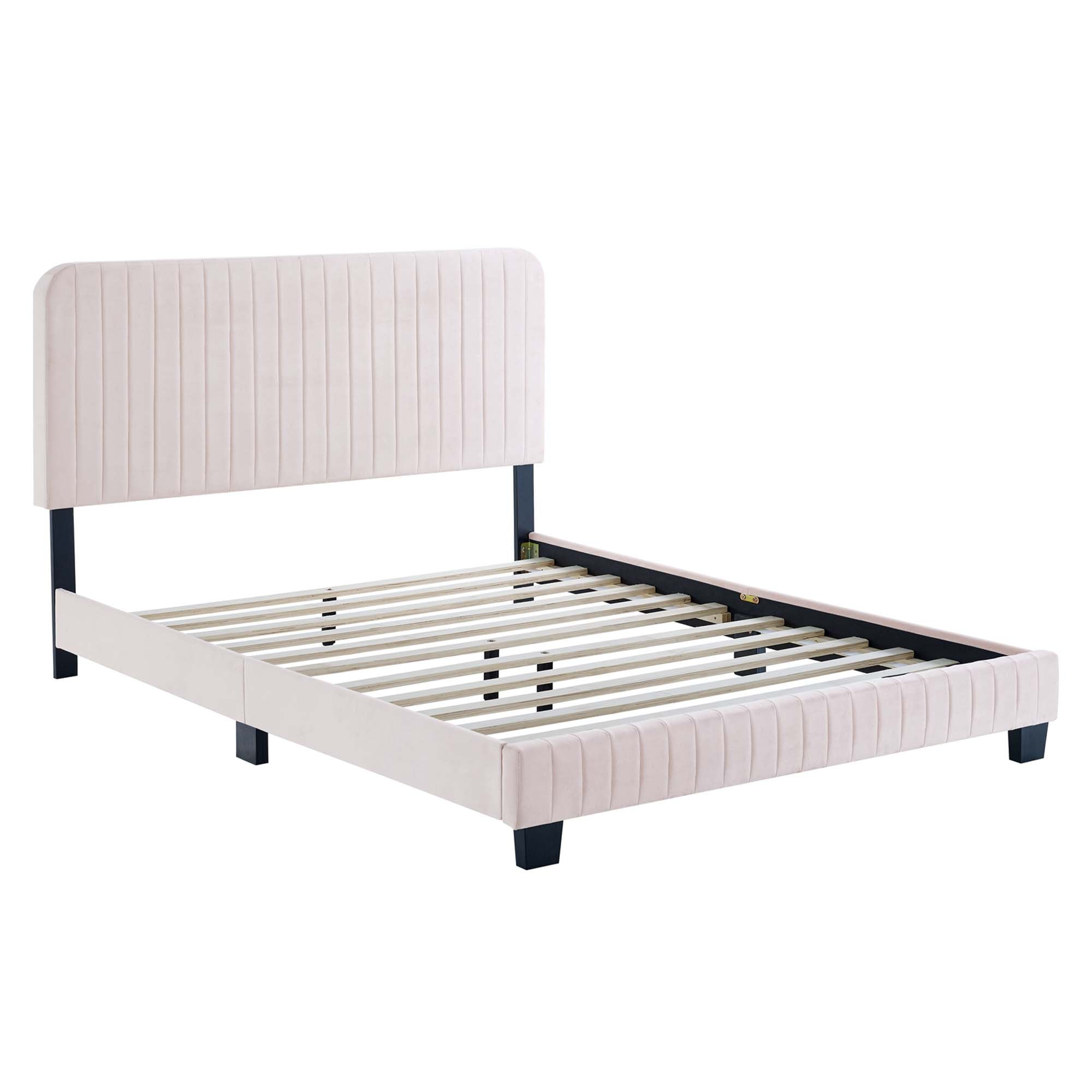 Celine Channel Tufted Performance Velvet Twin Platform Bed