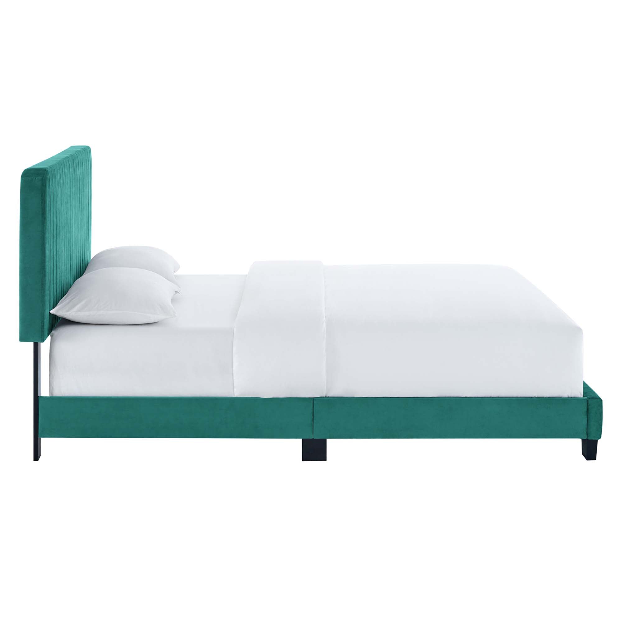 Celine Channel Tufted Performance Velvet Twin Platform Bed