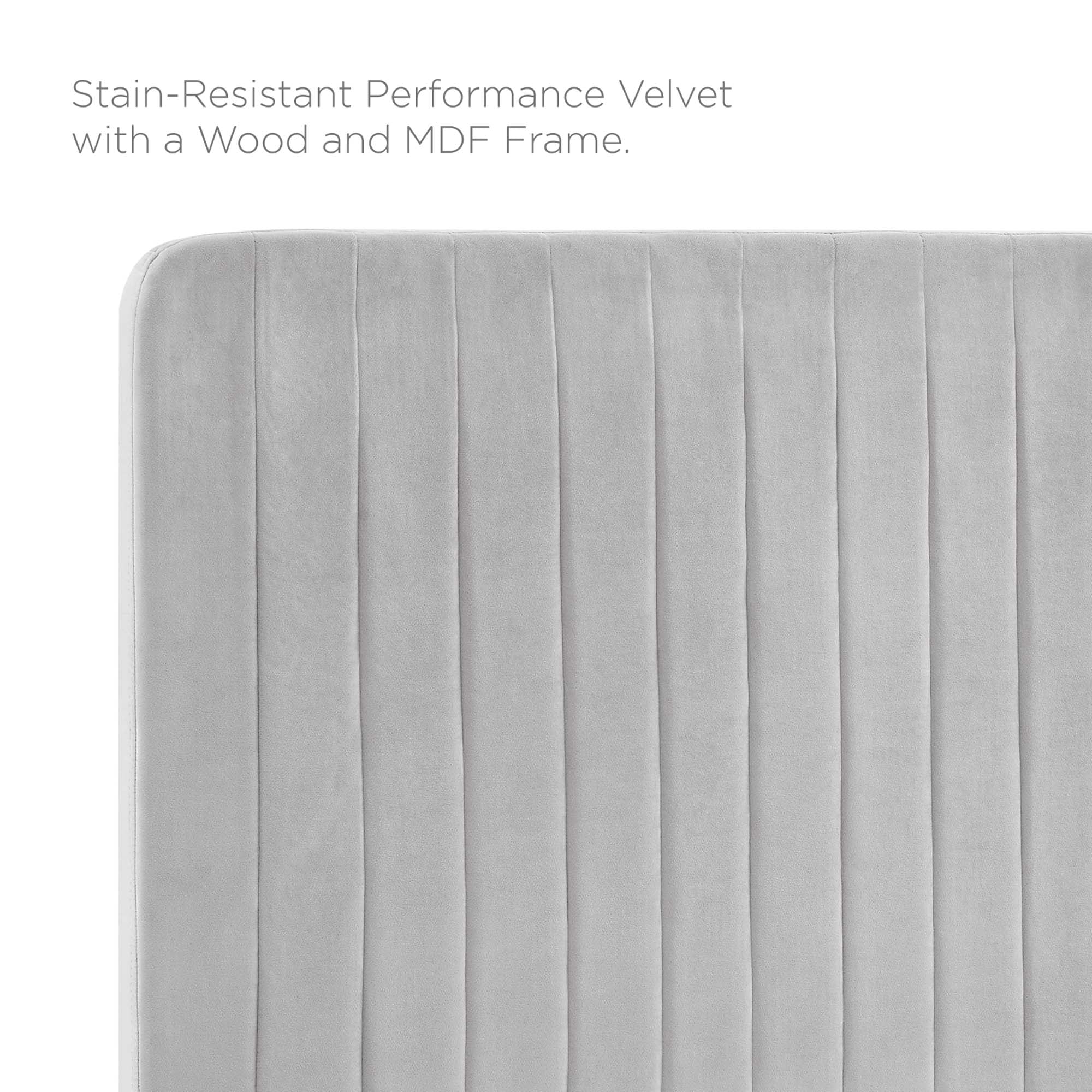 Milenna Channel Tufted Performance Velvet Twin Headboard