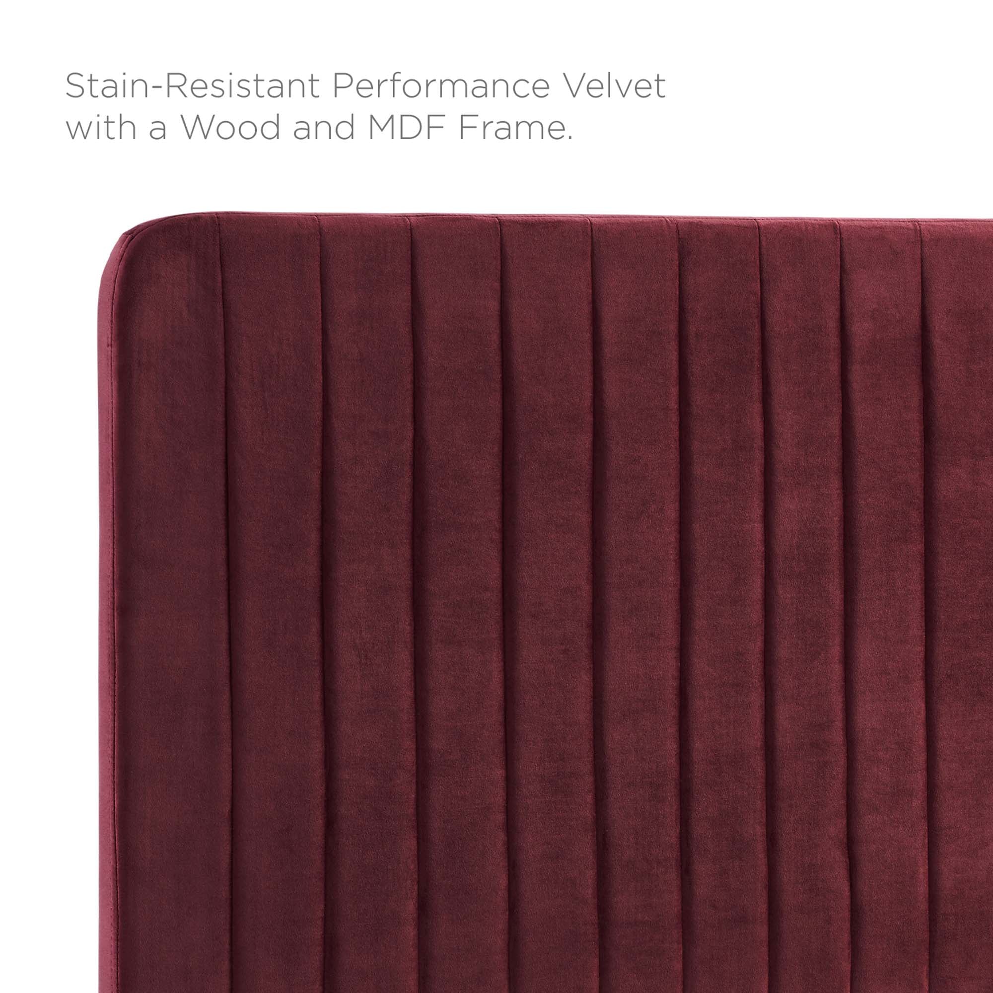 Milenna Channel Tufted Performance Velvet Twin Headboard