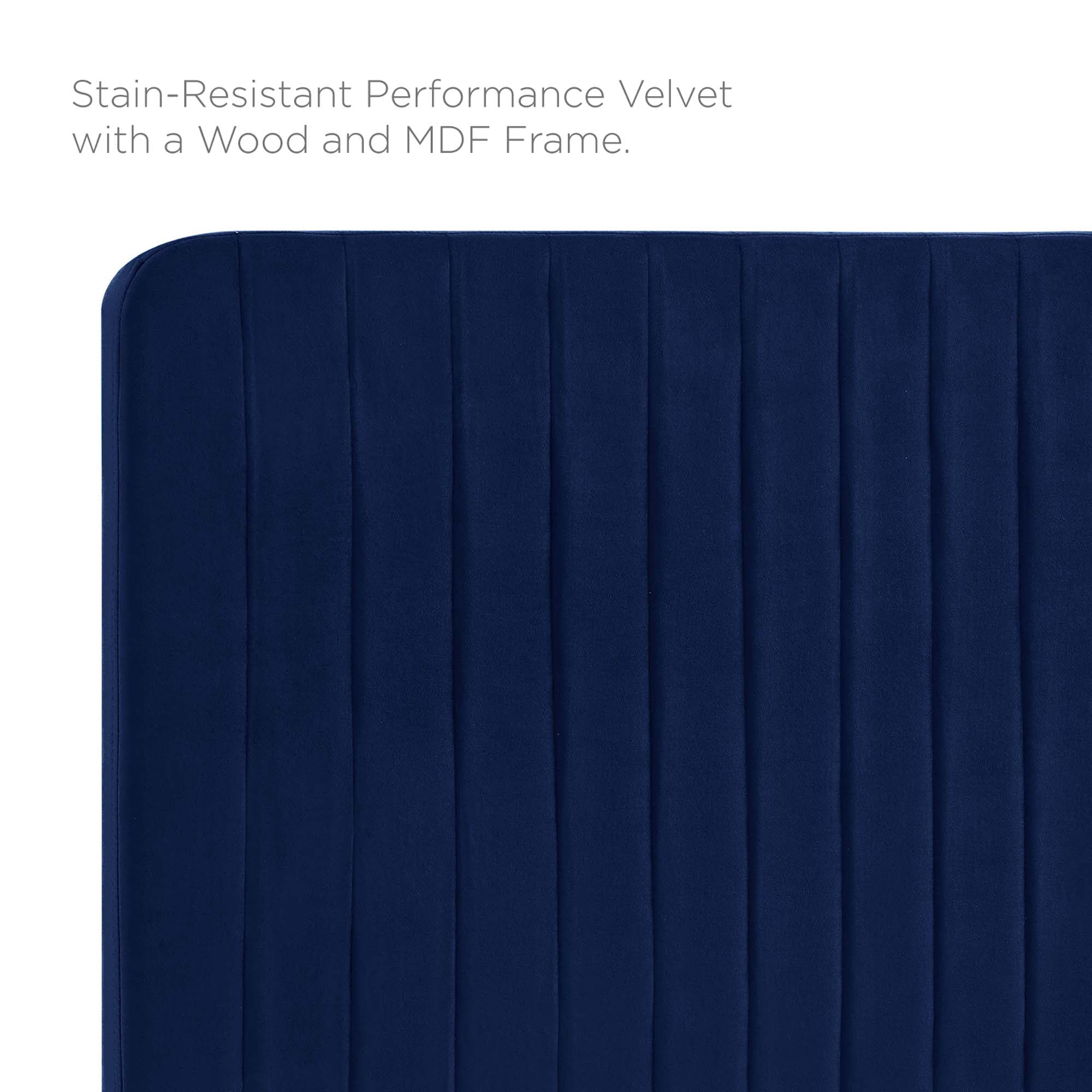 Milenna Channel Tufted Performance Velvet Full/Queen Headboard