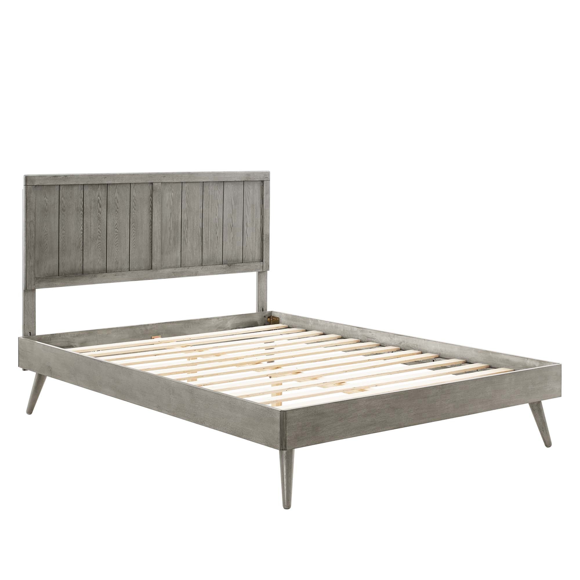 Alana Queen Wood Platform Bed With Splayed Legs