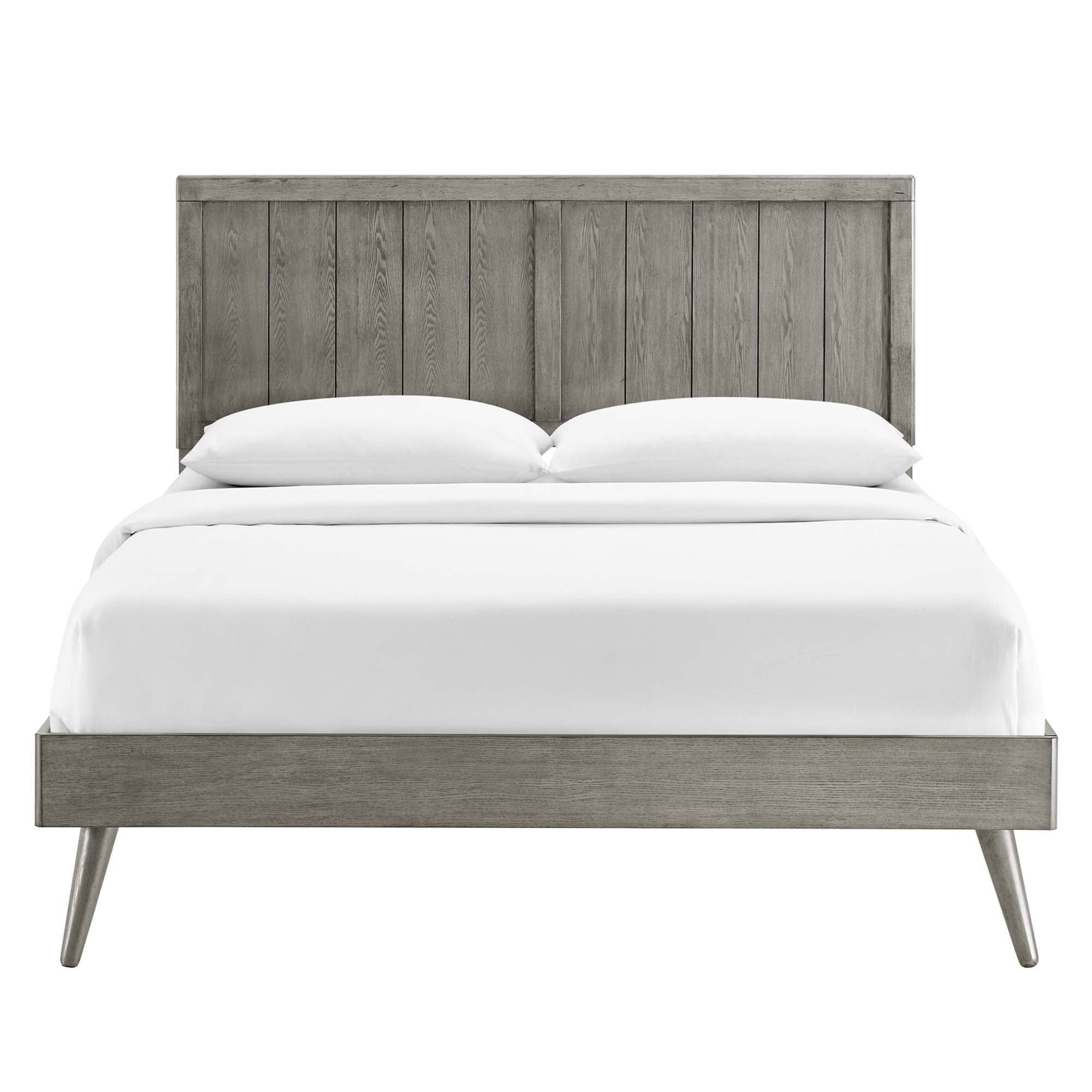 Alana Queen Wood Platform Bed With Splayed Legs