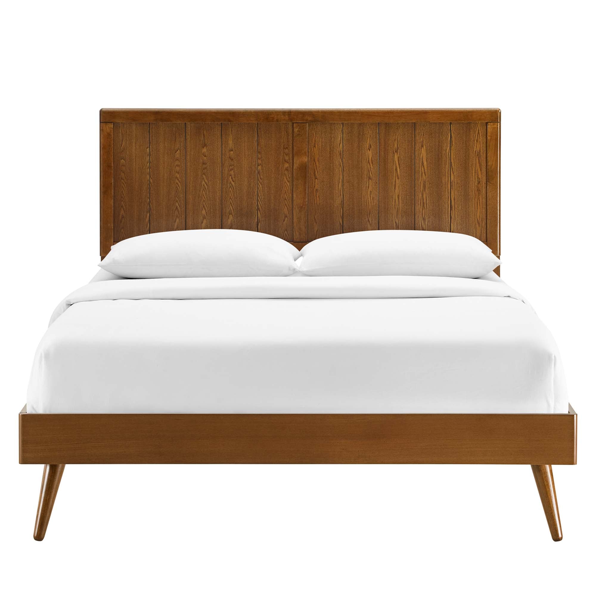 Alana Queen Wood Platform Bed With Splayed Legs