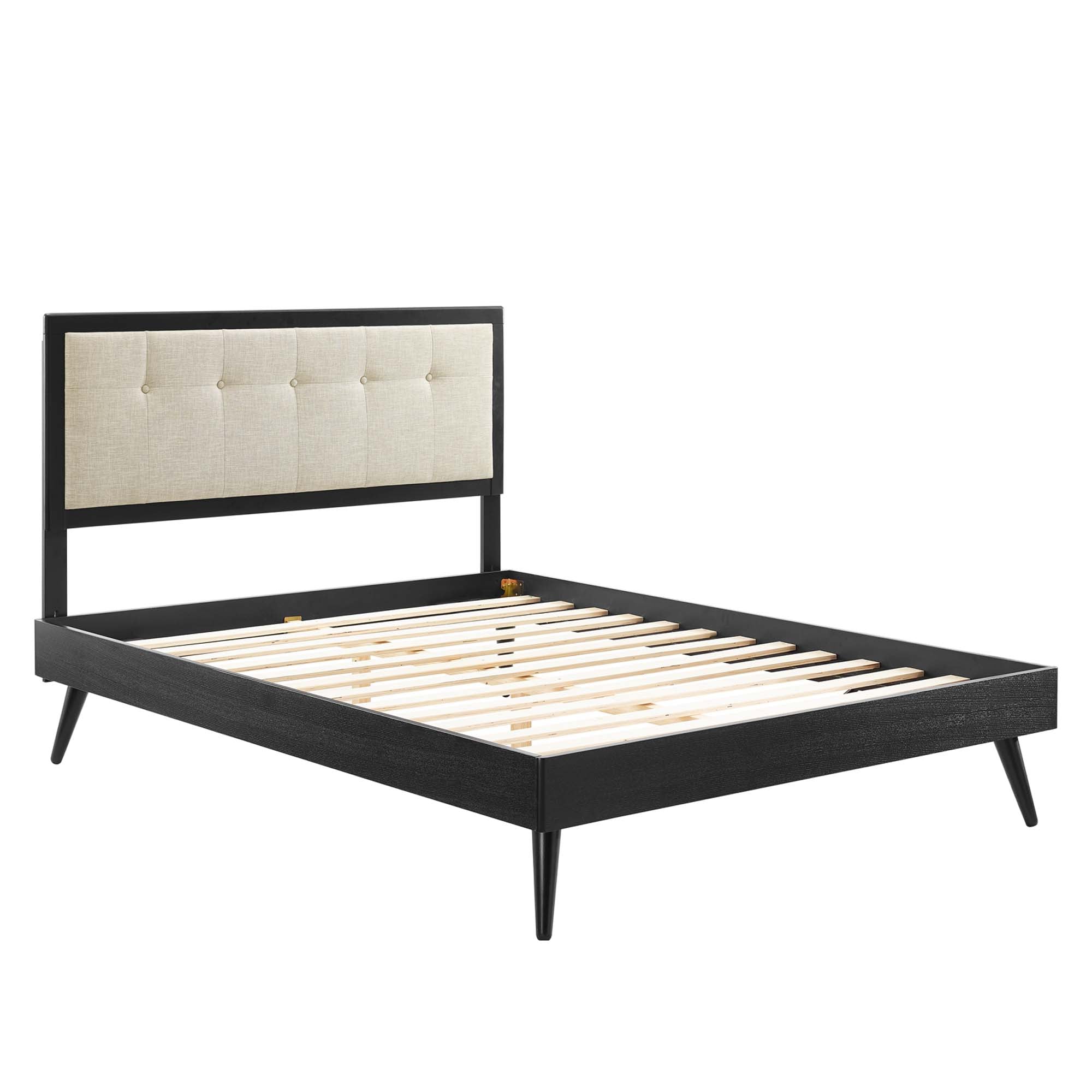 Willow Queen Wood Platform Bed With Splayed Legs