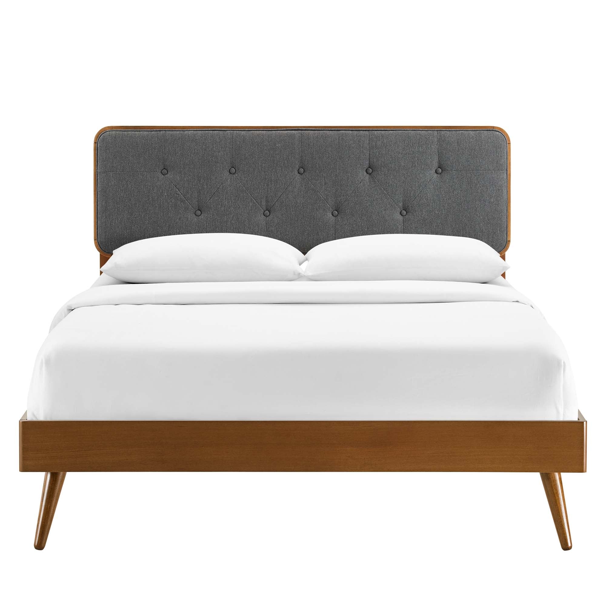 Bridgette Queen Wood Platform Bed With Splayed Legs