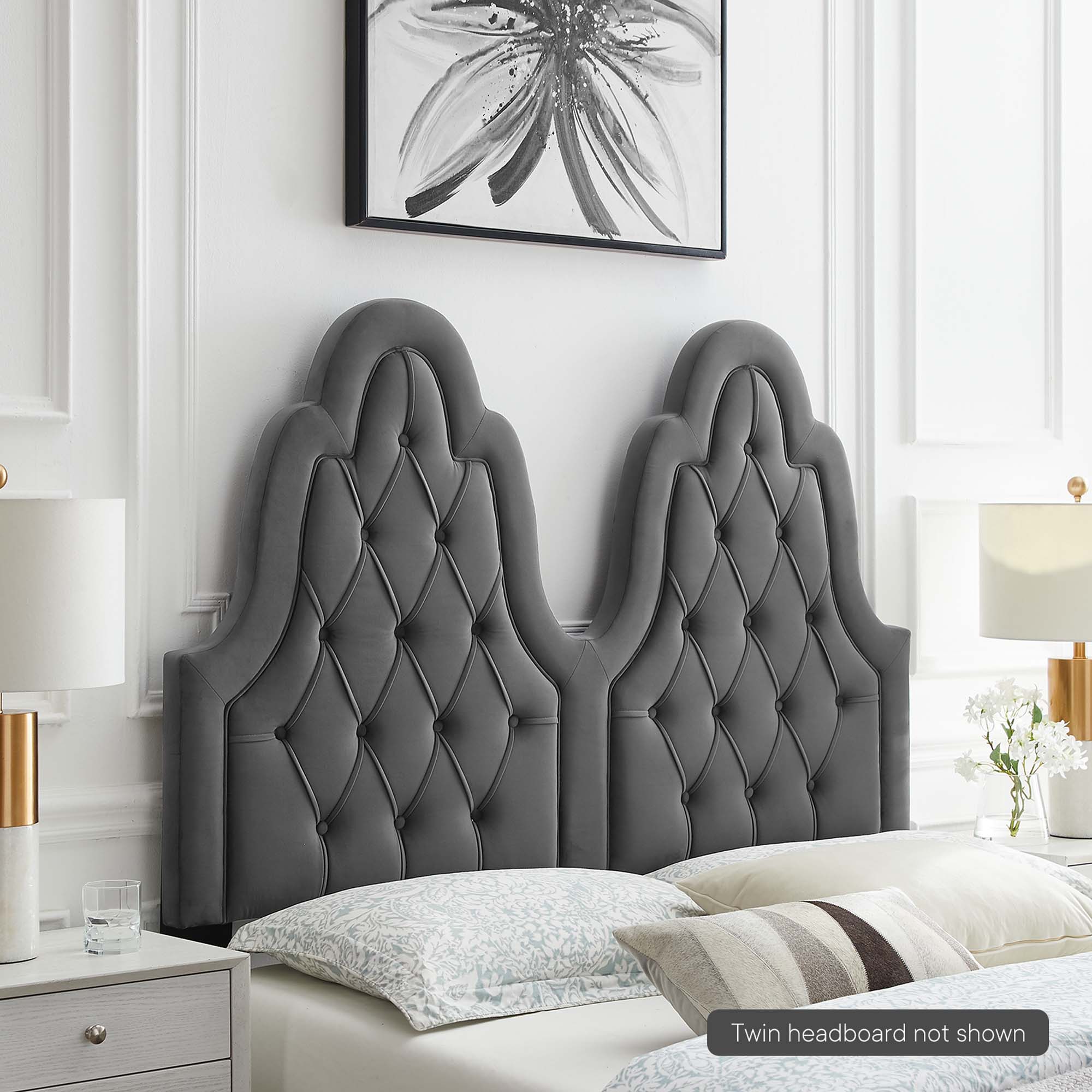 Augustine Tufted Performance Velvet Twin Headboard