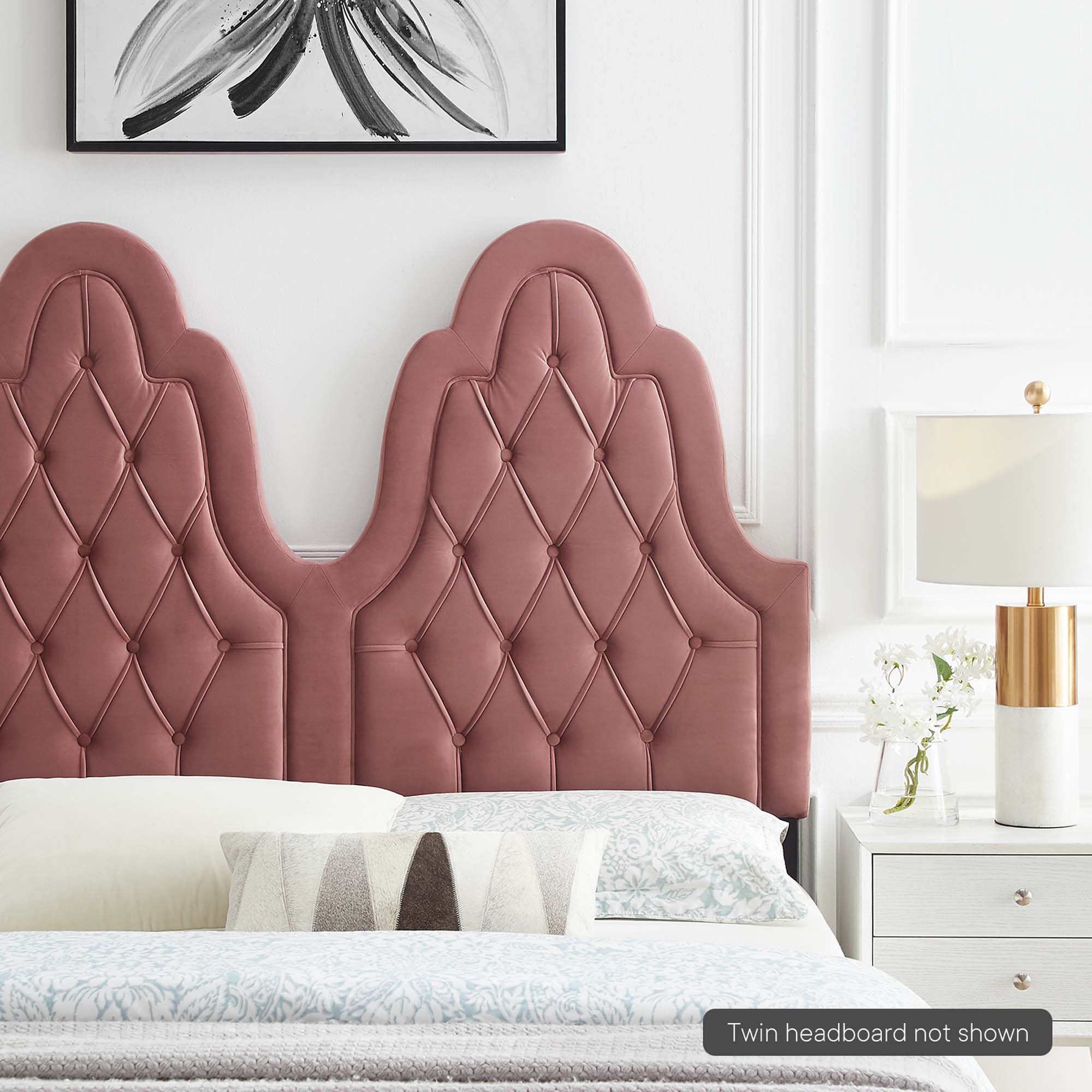 Augustine Tufted Performance Velvet Twin Headboard