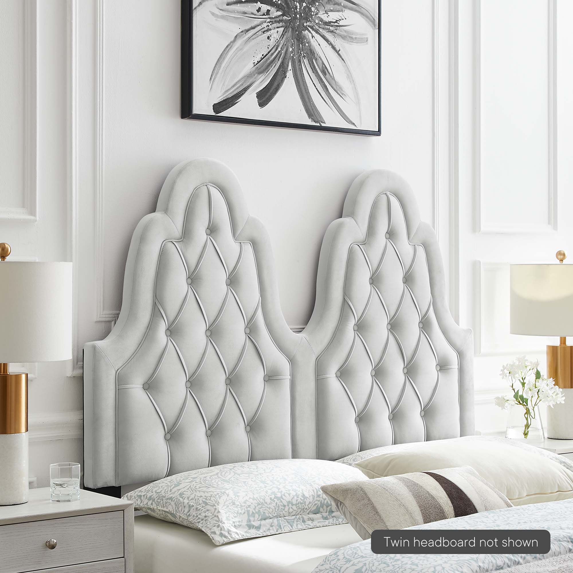 Augustine Tufted Performance Velvet Twin Headboard