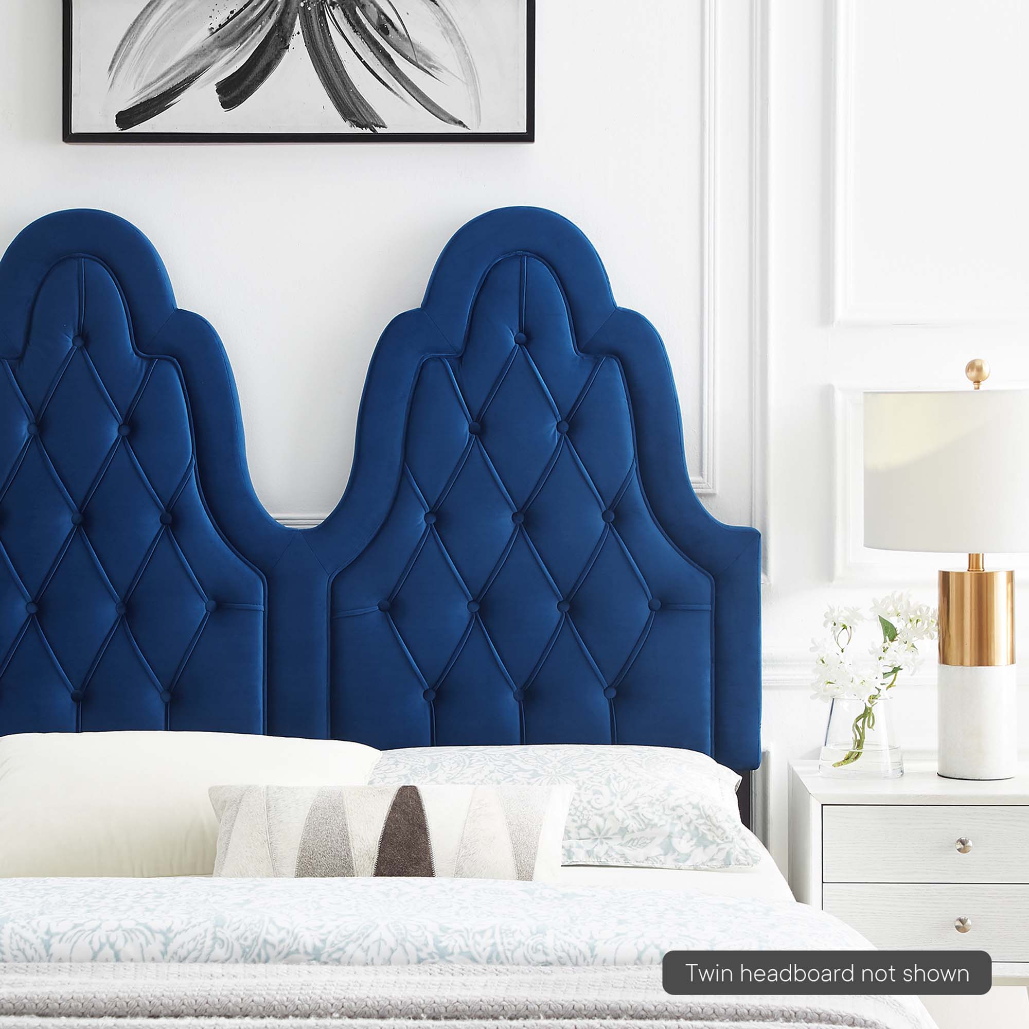 Augustine Tufted Performance Velvet Twin Headboard