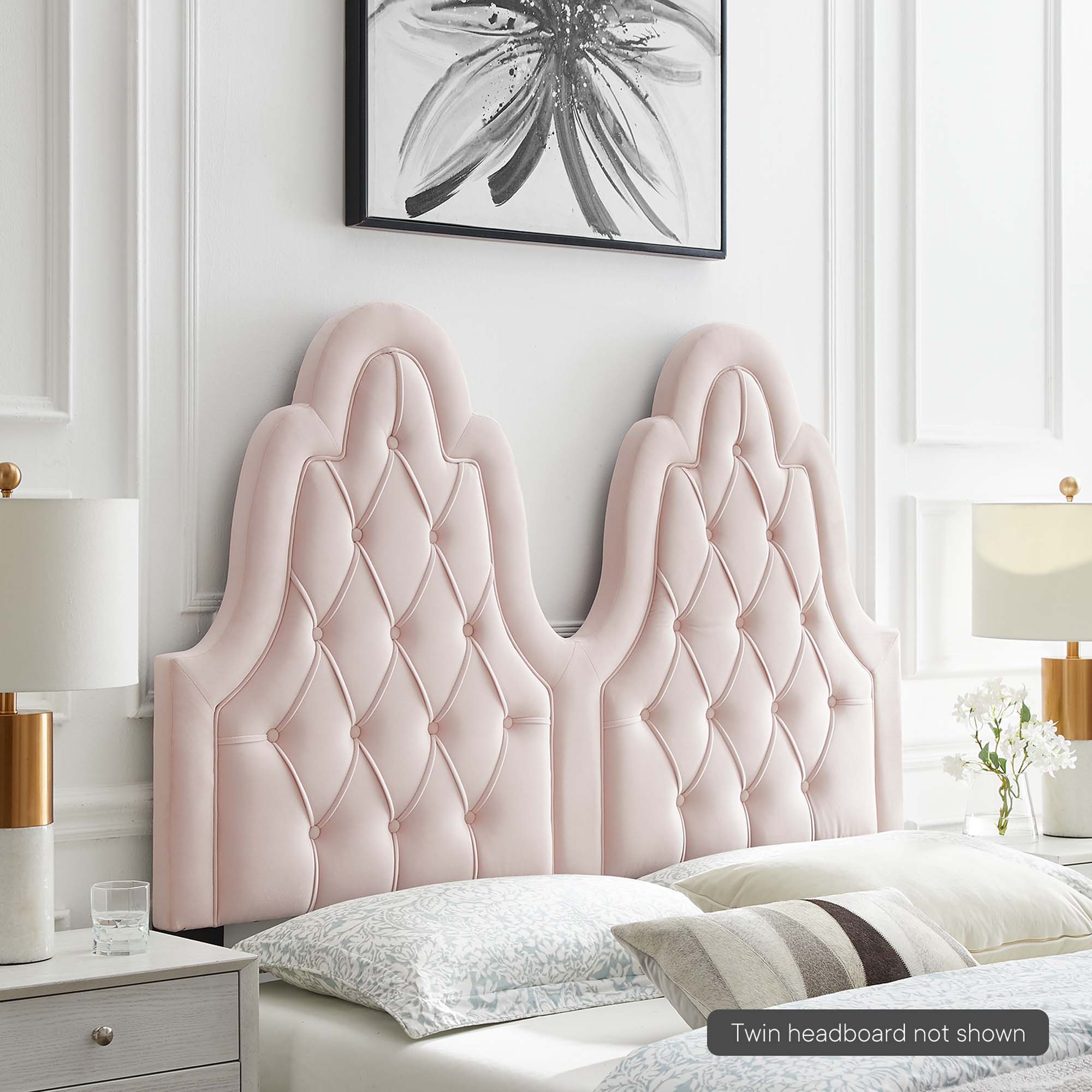 Augustine Tufted Performance Velvet Twin Headboard