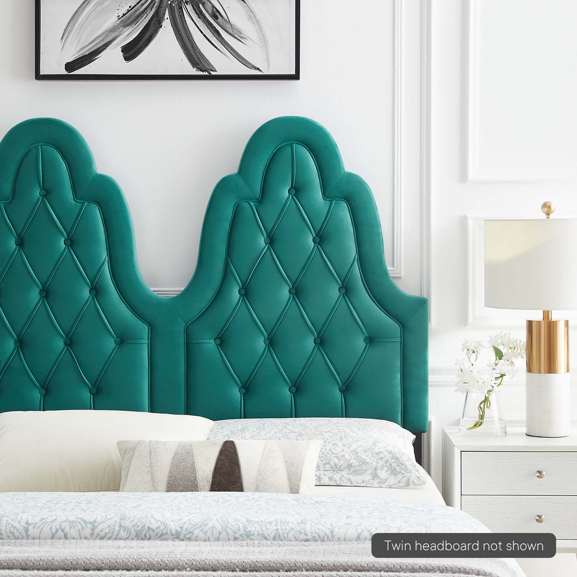 Augustine Tufted Performance Velvet Twin Headboard