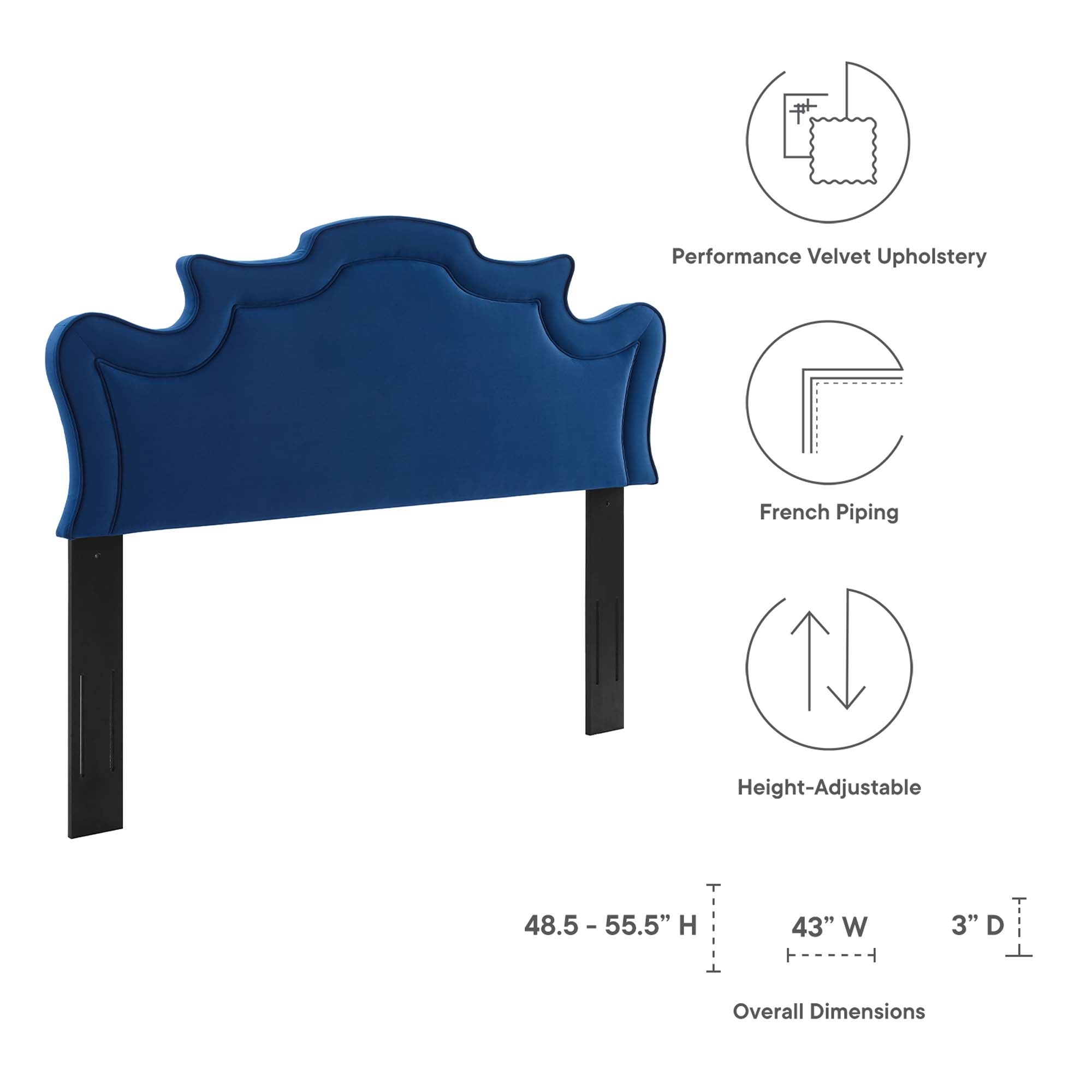 Evangeline Performance Velvet Twin Headboard