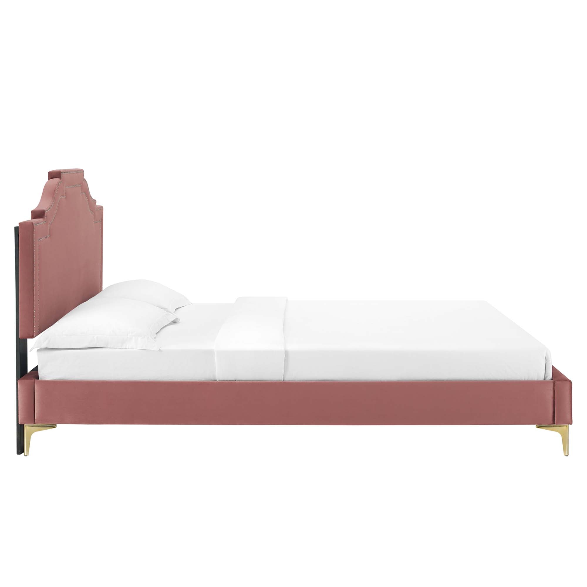 Adelaide Performance Velvet Queen Platform Bed