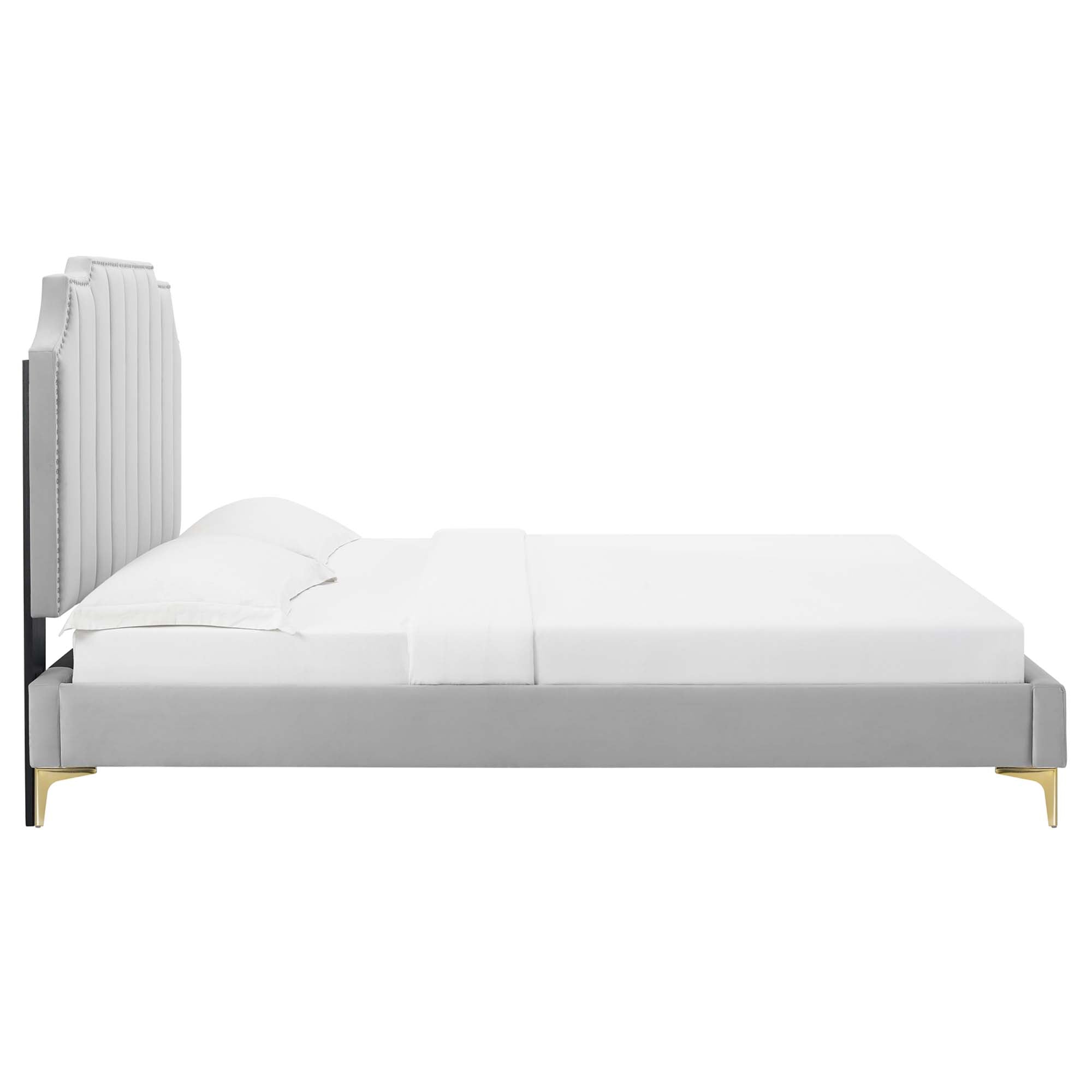 Colette Queen Performance Velvet Platform Bed