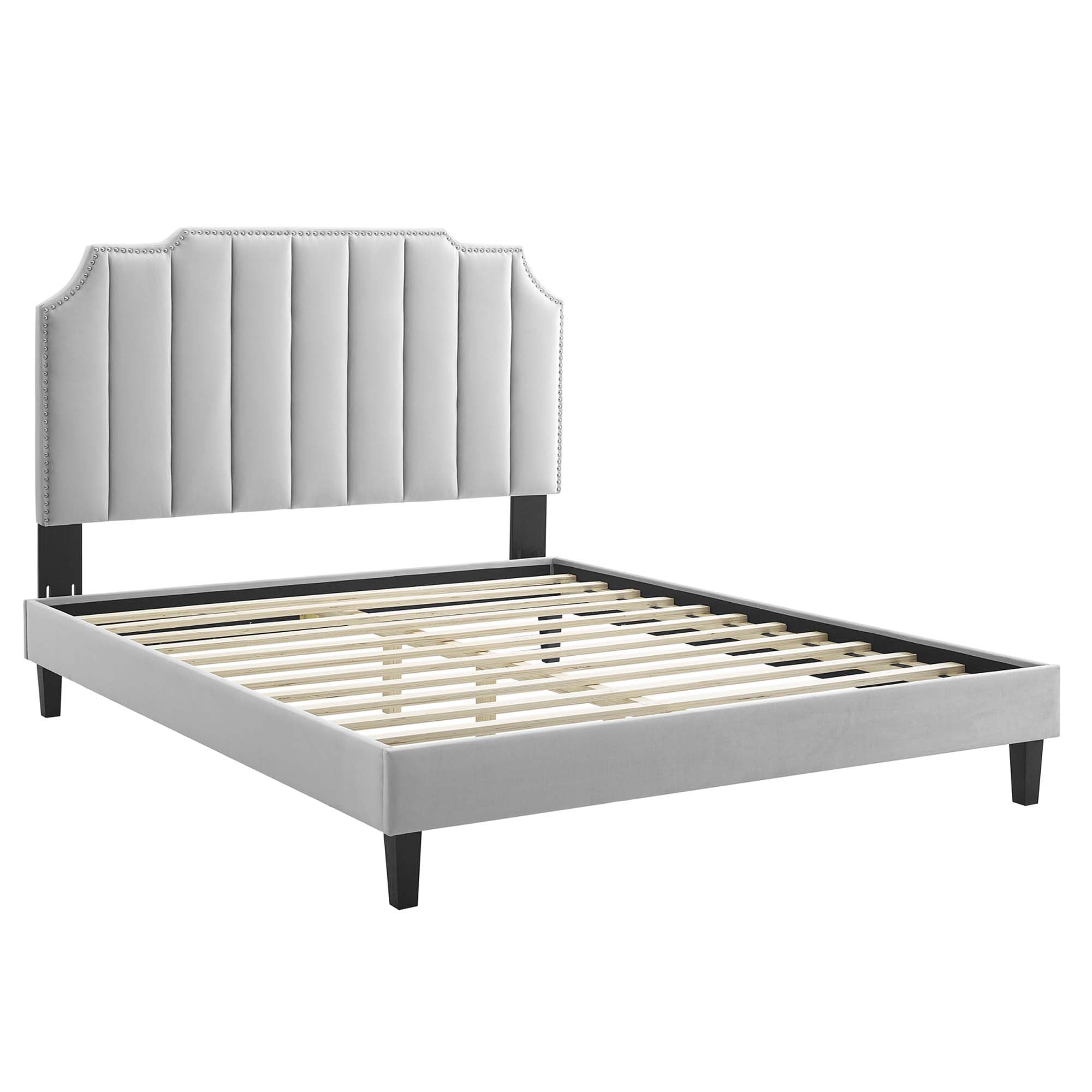 Colette Queen Performance Velvet Platform Bed