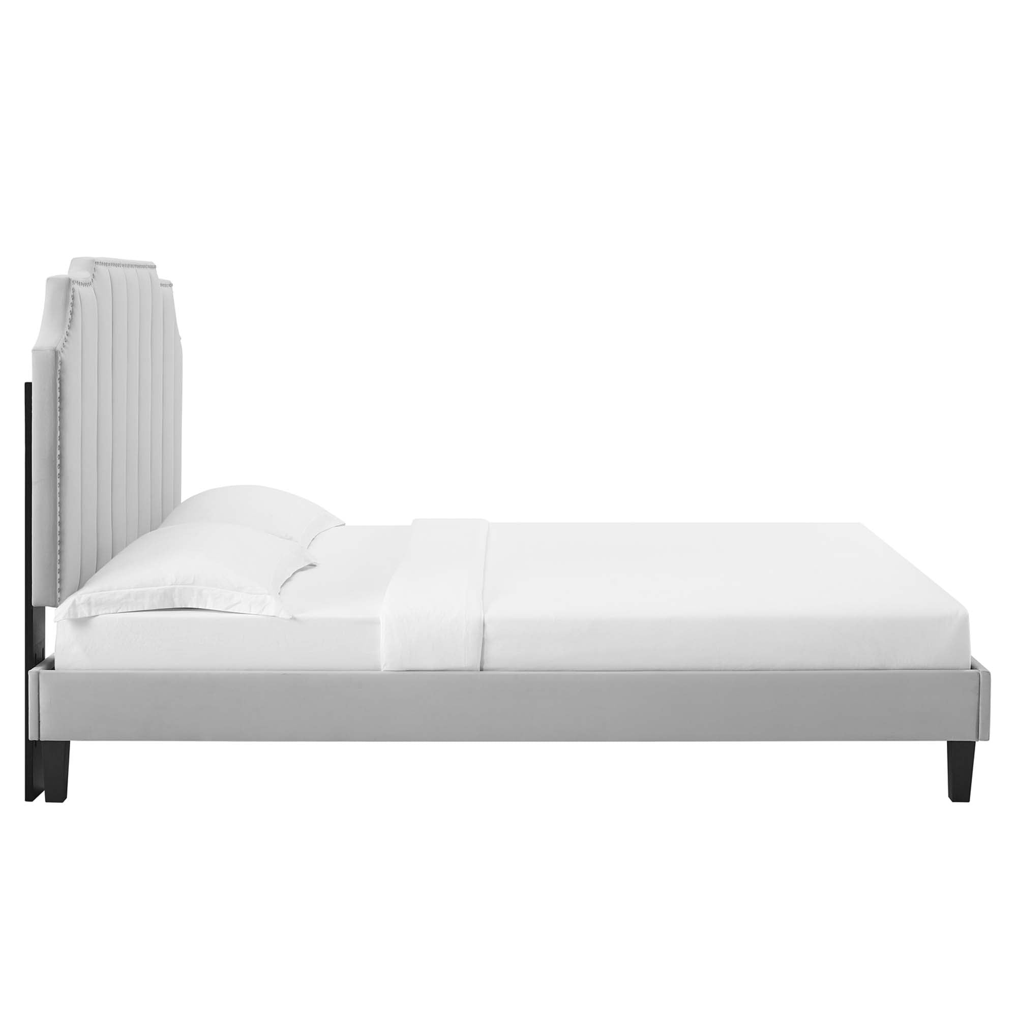 Colette Queen Performance Velvet Platform Bed