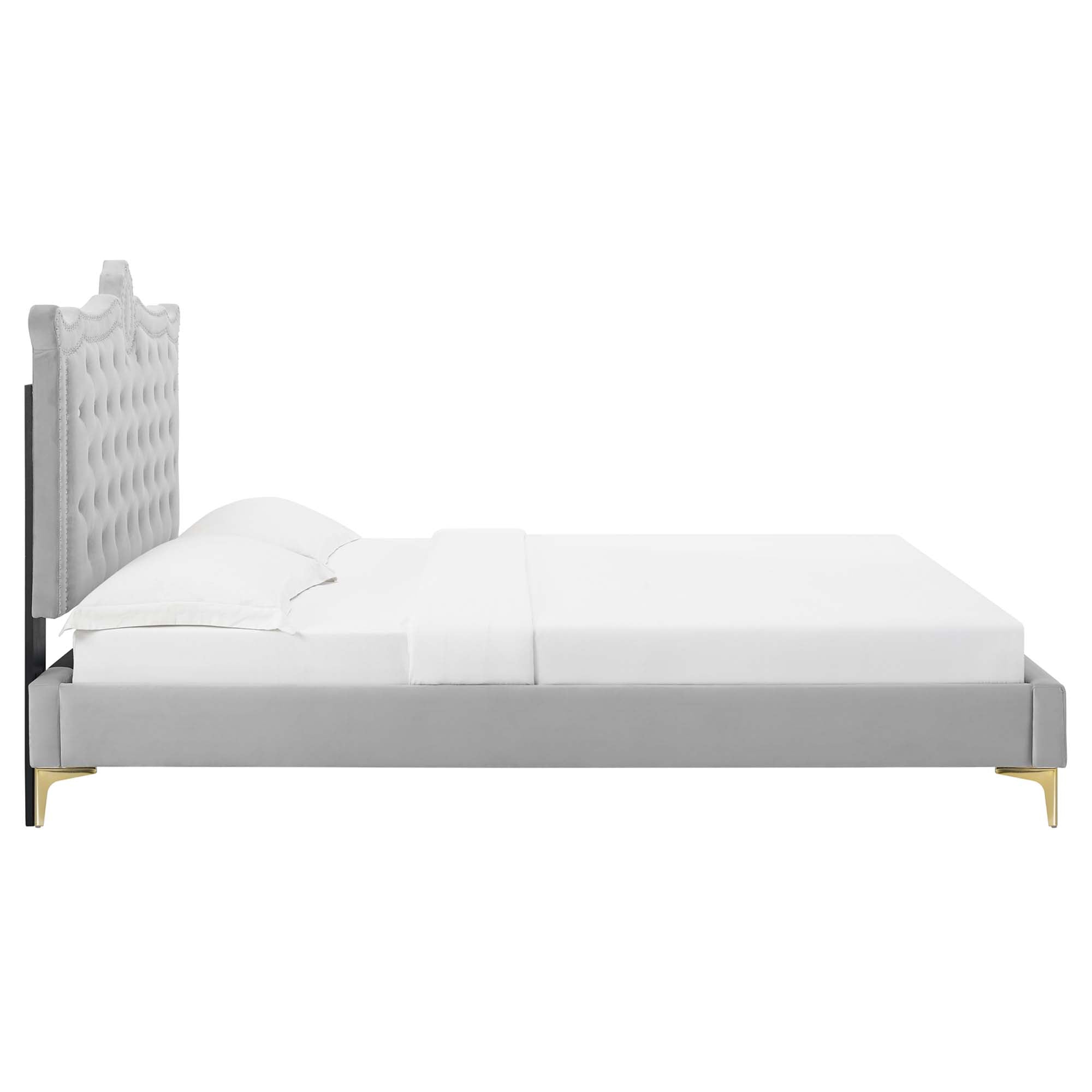 Clara Performance Velvet Queen Platform Bed