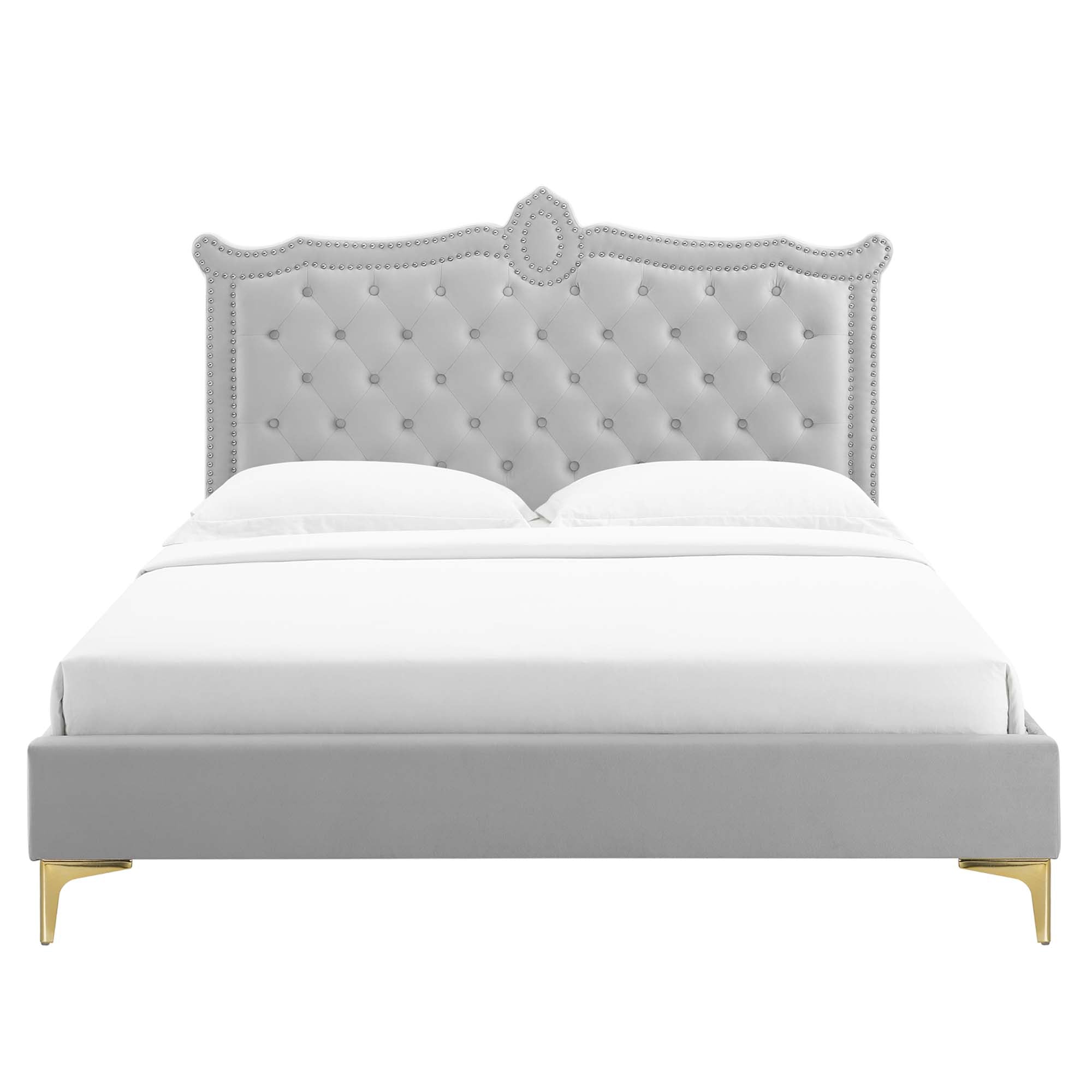 Clara Performance Velvet Queen Platform Bed