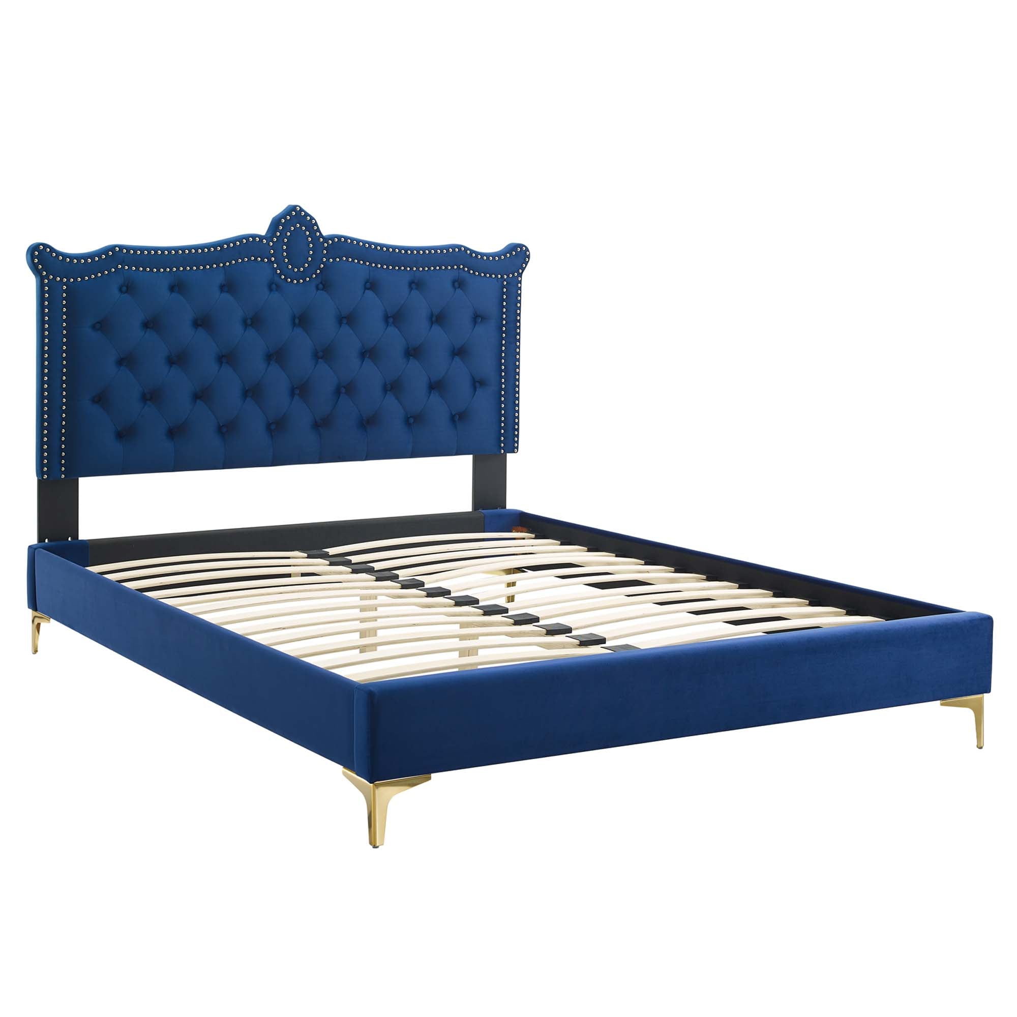 Clara Performance Velvet Queen Platform Bed