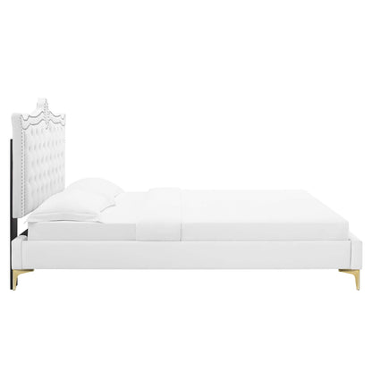 Clara Performance Velvet Queen Platform Bed