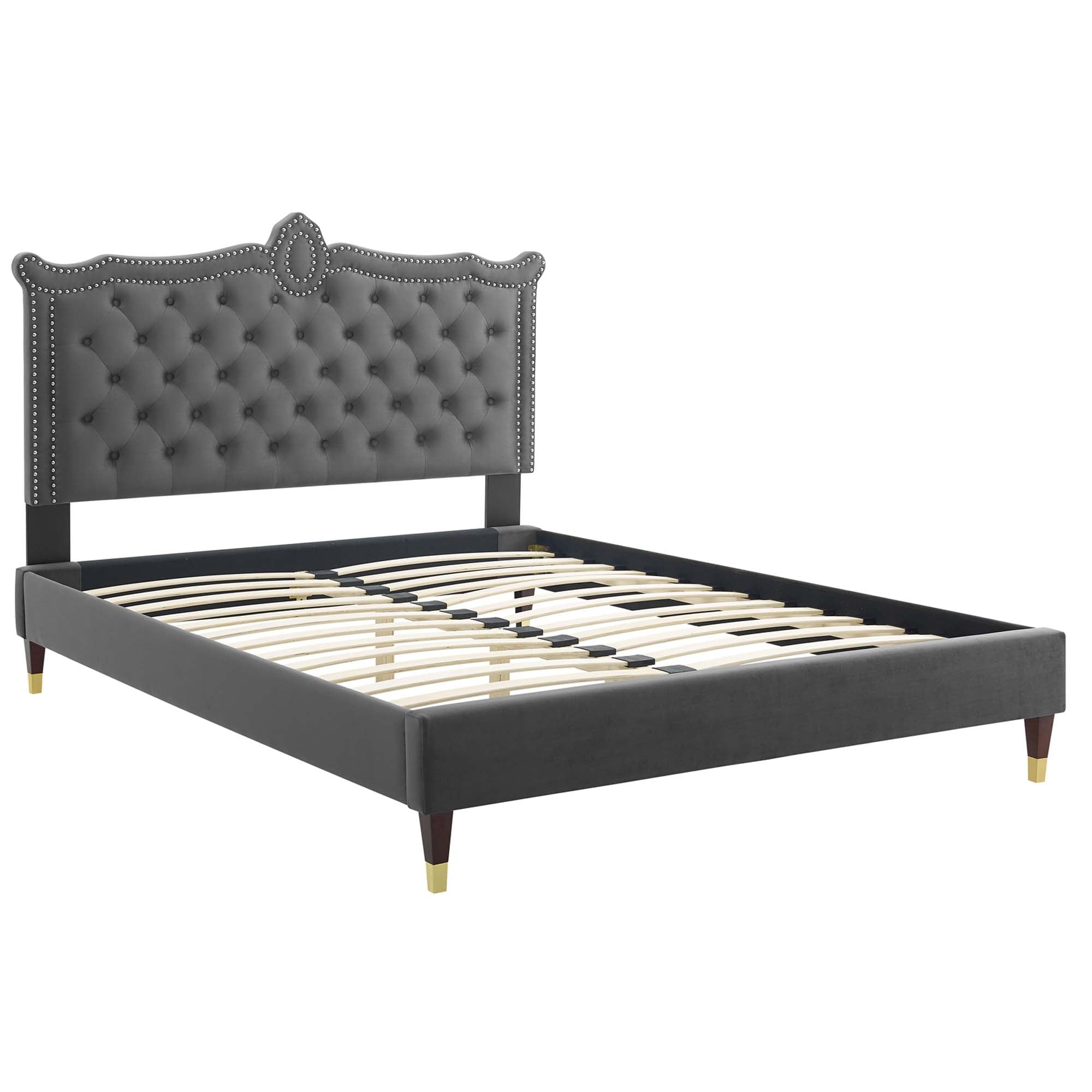 Clara Performance Velvet Queen Platform Bed