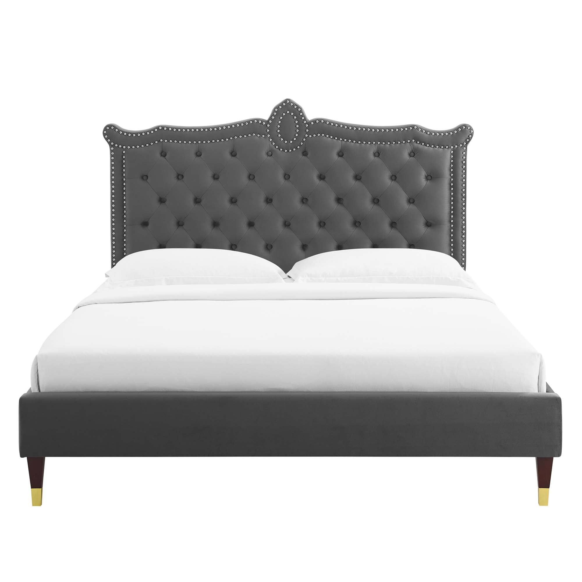 Clara Performance Velvet Queen Platform Bed