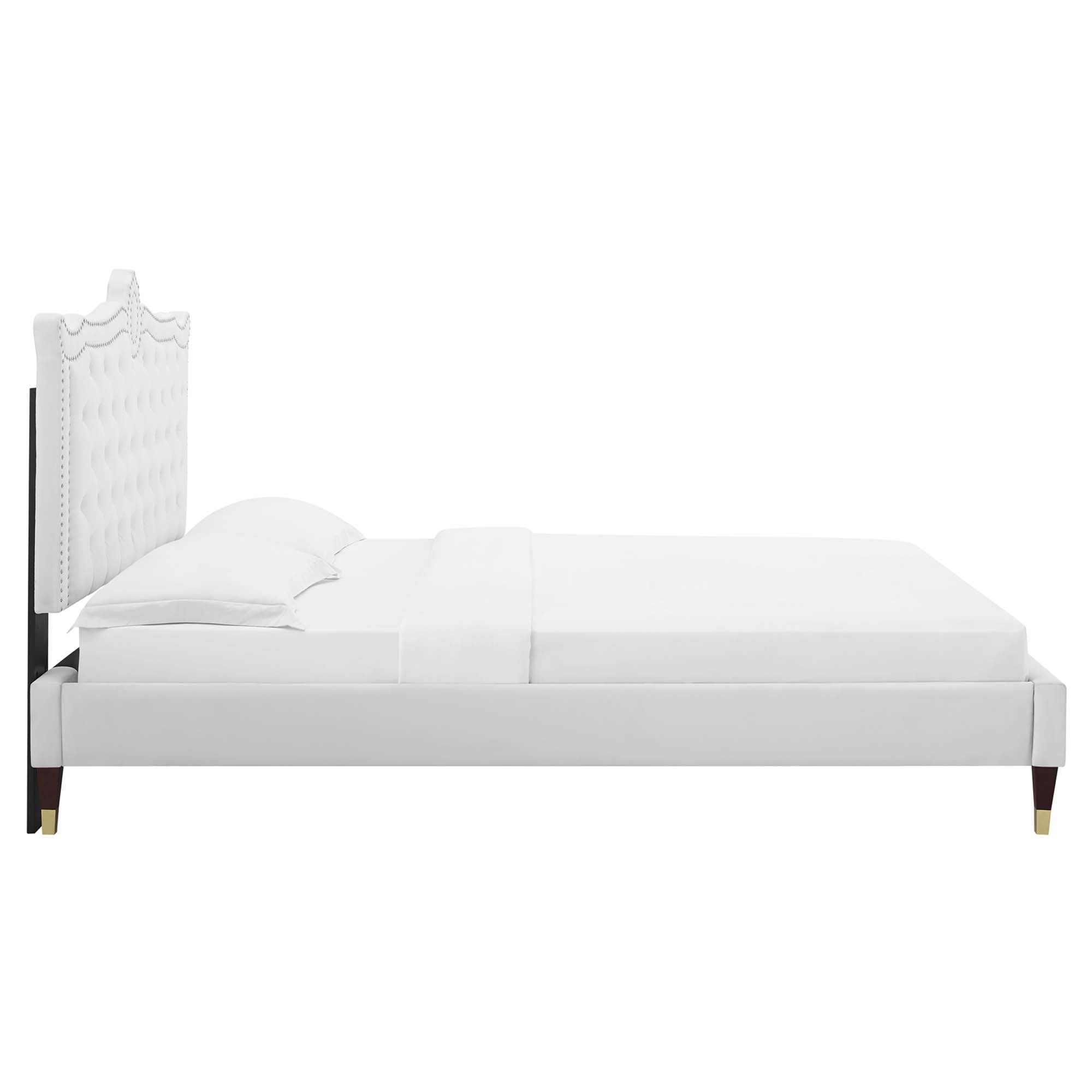 Clara Performance Velvet Queen Platform Bed