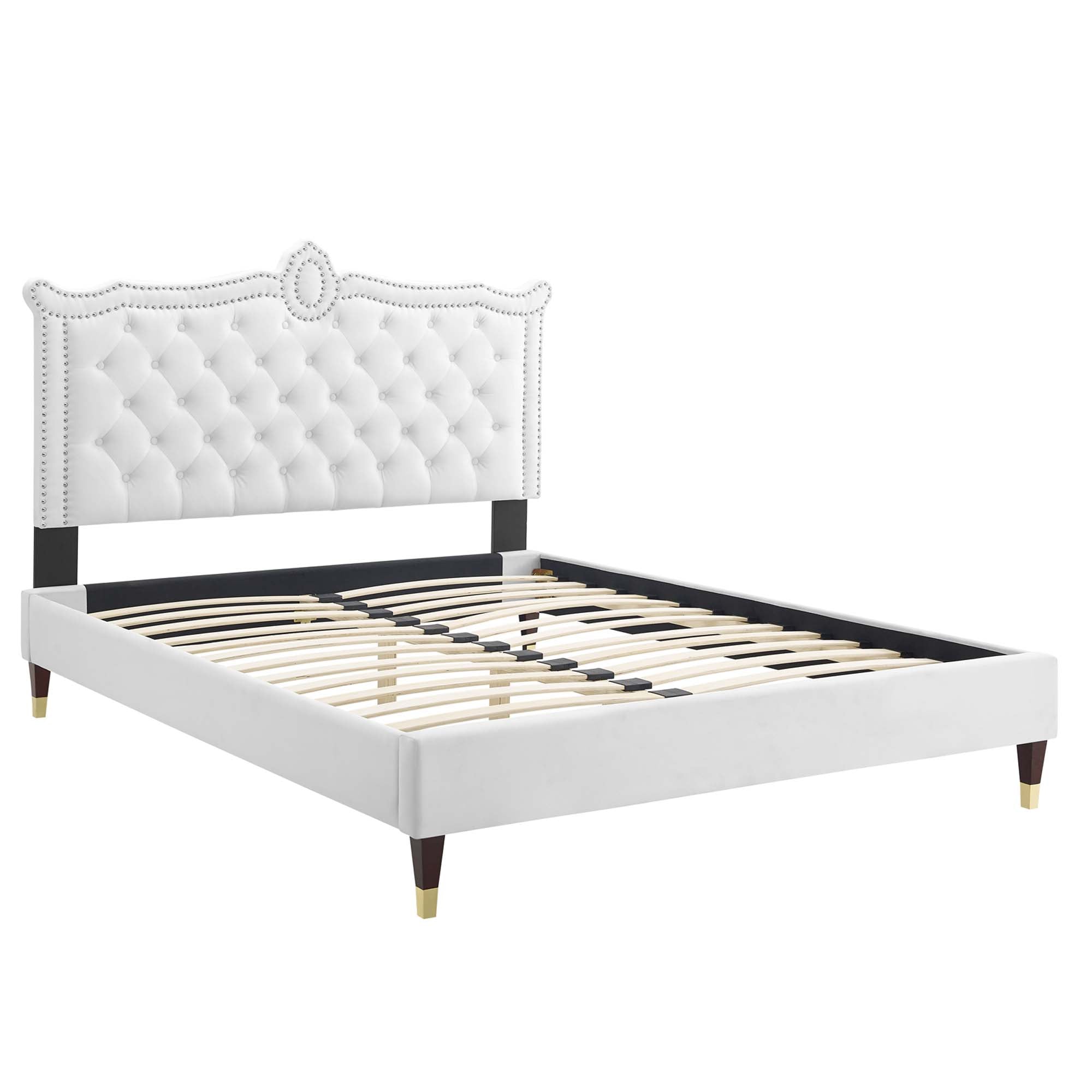 Clara Performance Velvet Queen Platform Bed