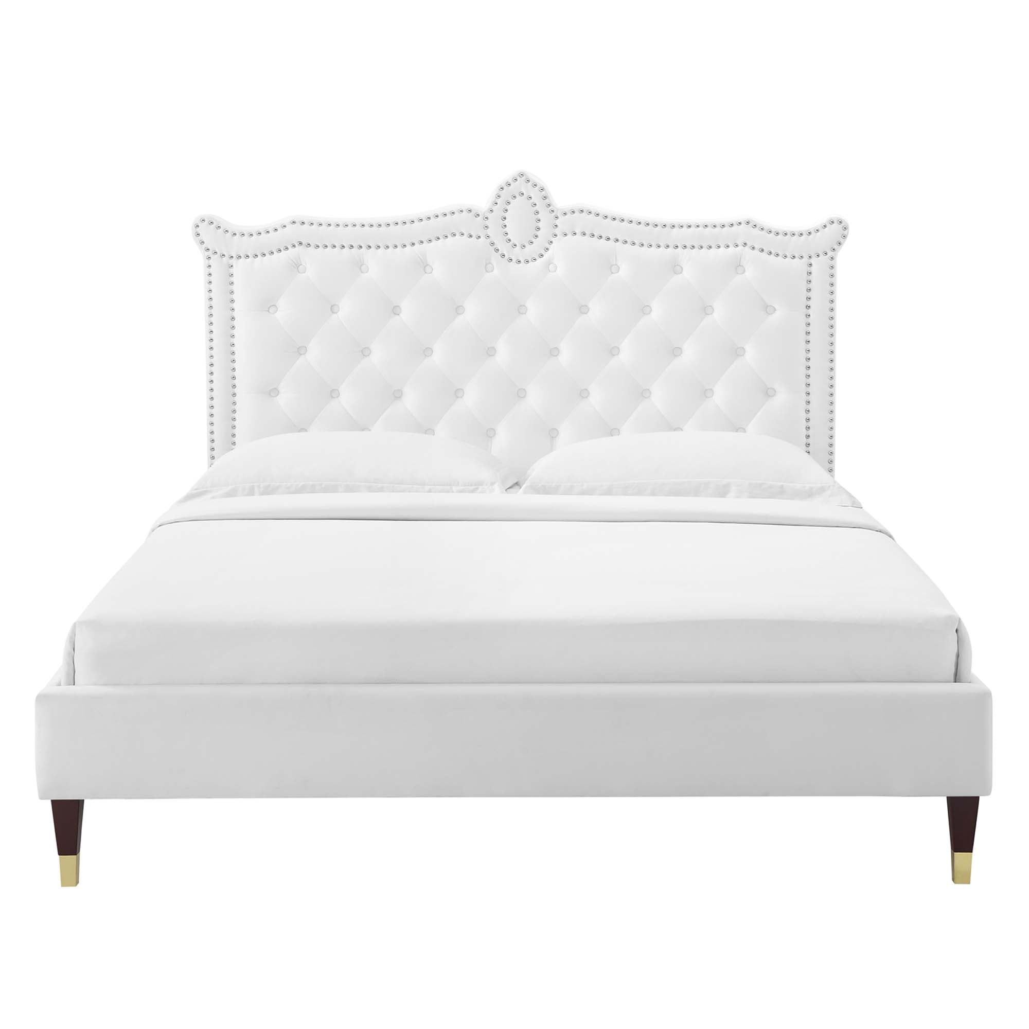 Clara Performance Velvet Queen Platform Bed