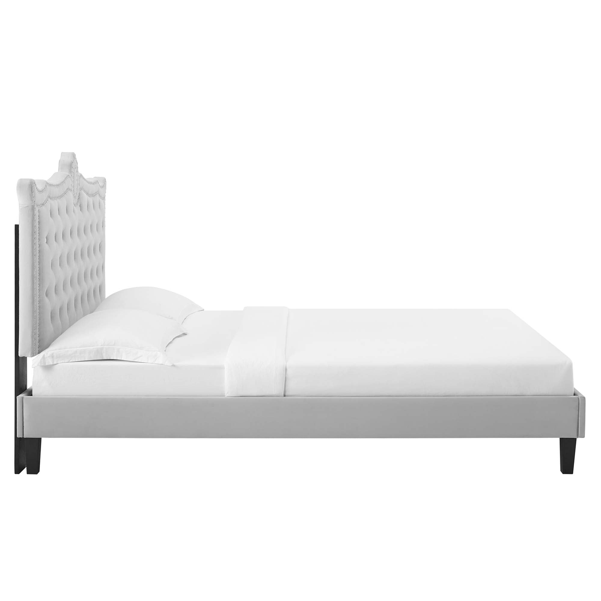 Clara Performance Velvet Queen Platform Bed