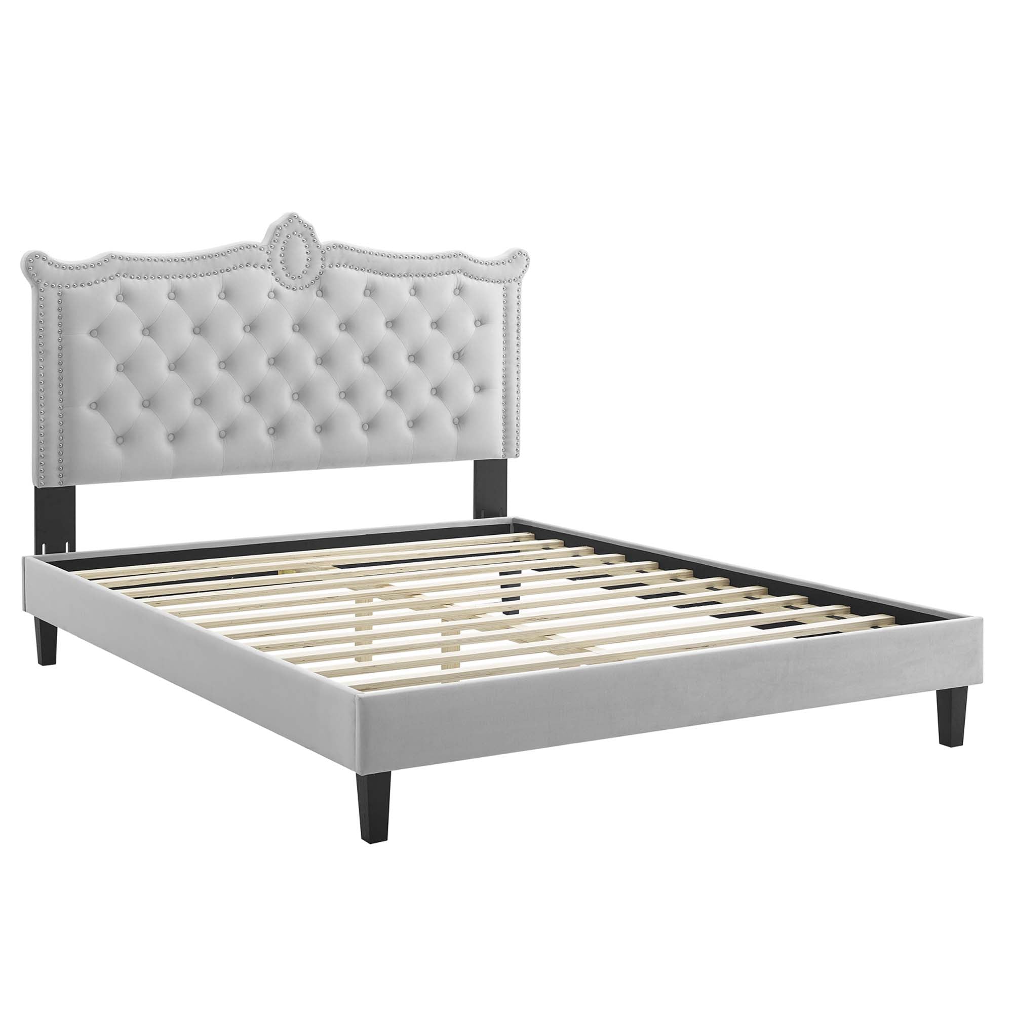 Clara Performance Velvet Queen Platform Bed