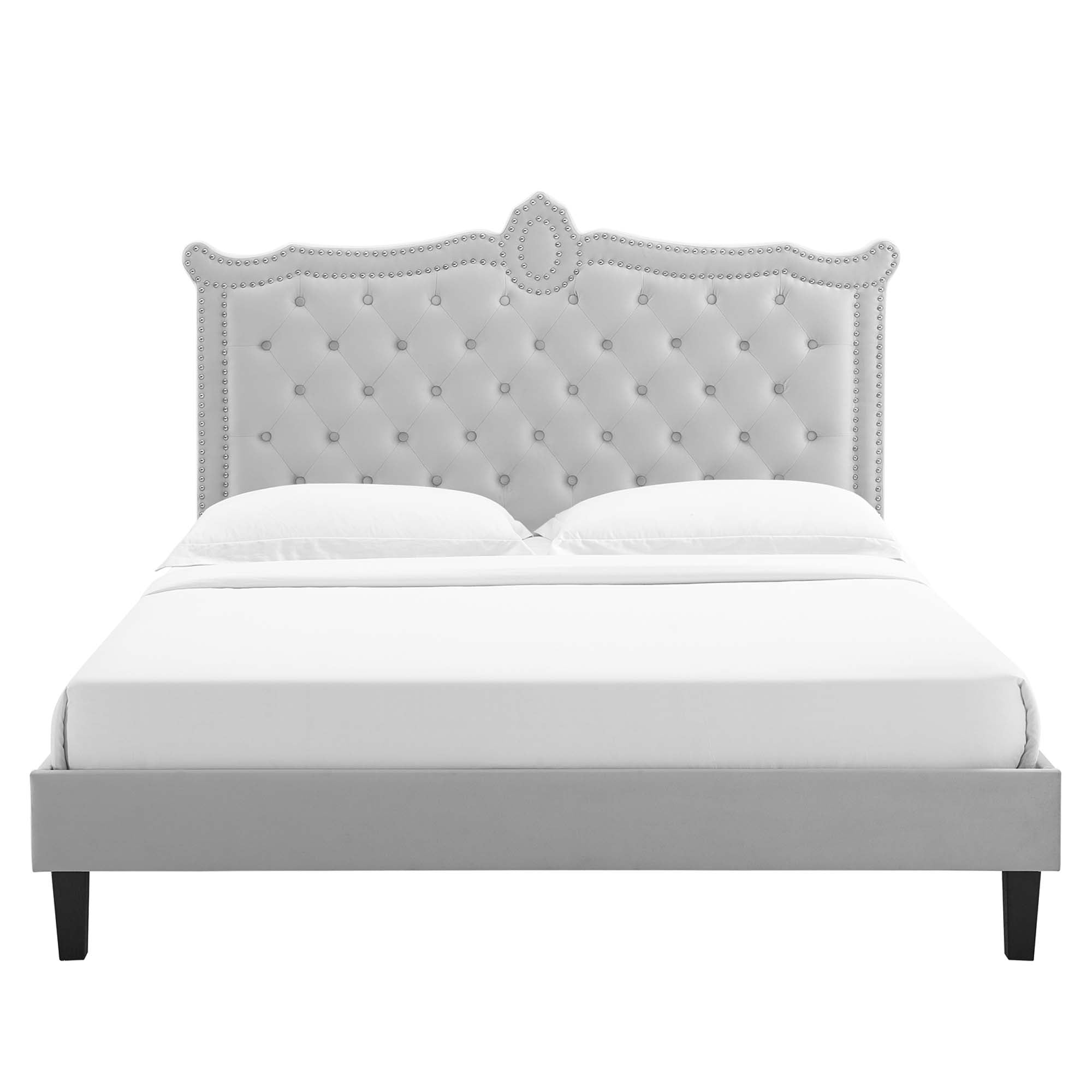 Clara Performance Velvet Queen Platform Bed