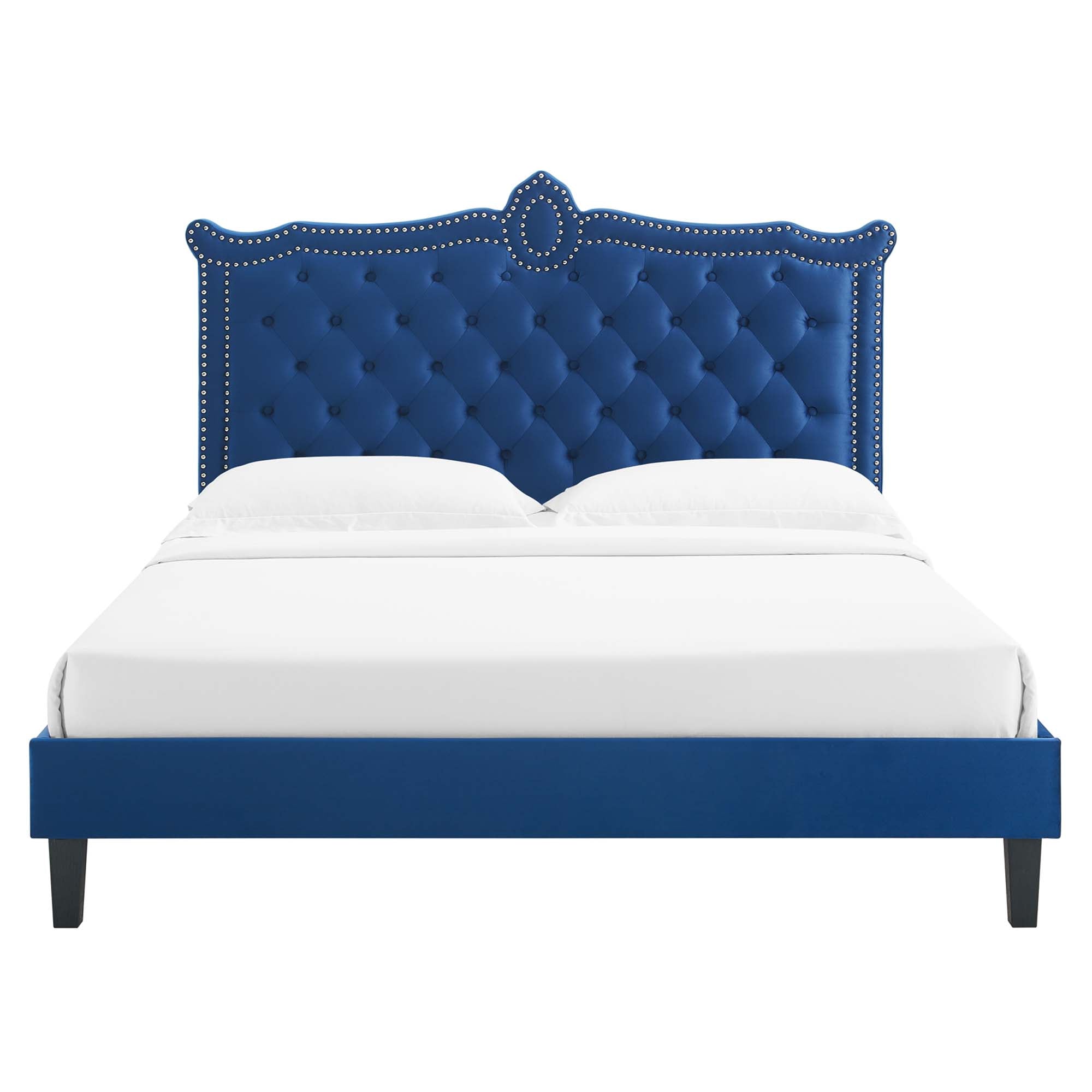 Clara Performance Velvet Queen Platform Bed