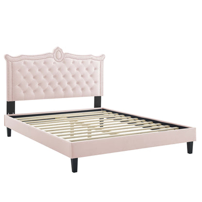 Clara Performance Velvet Queen Platform Bed