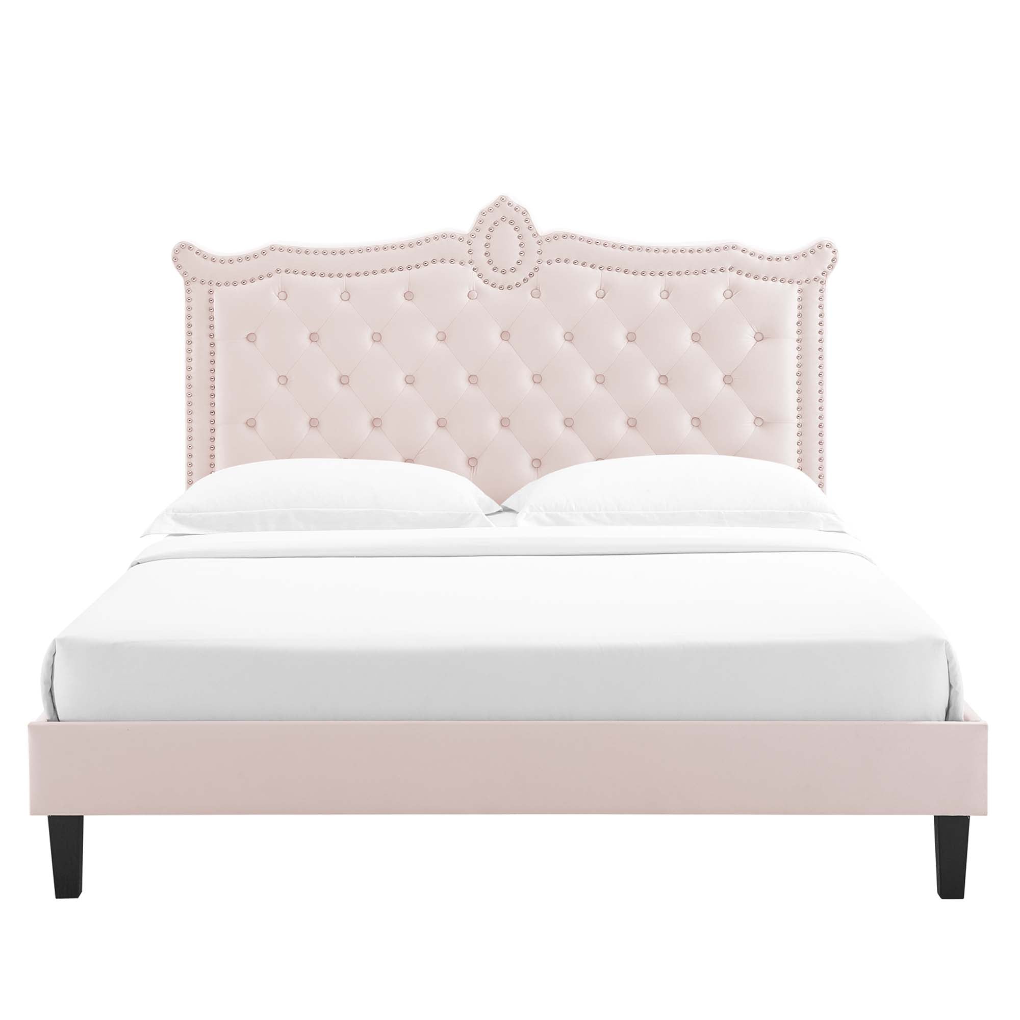 Clara Performance Velvet Queen Platform Bed