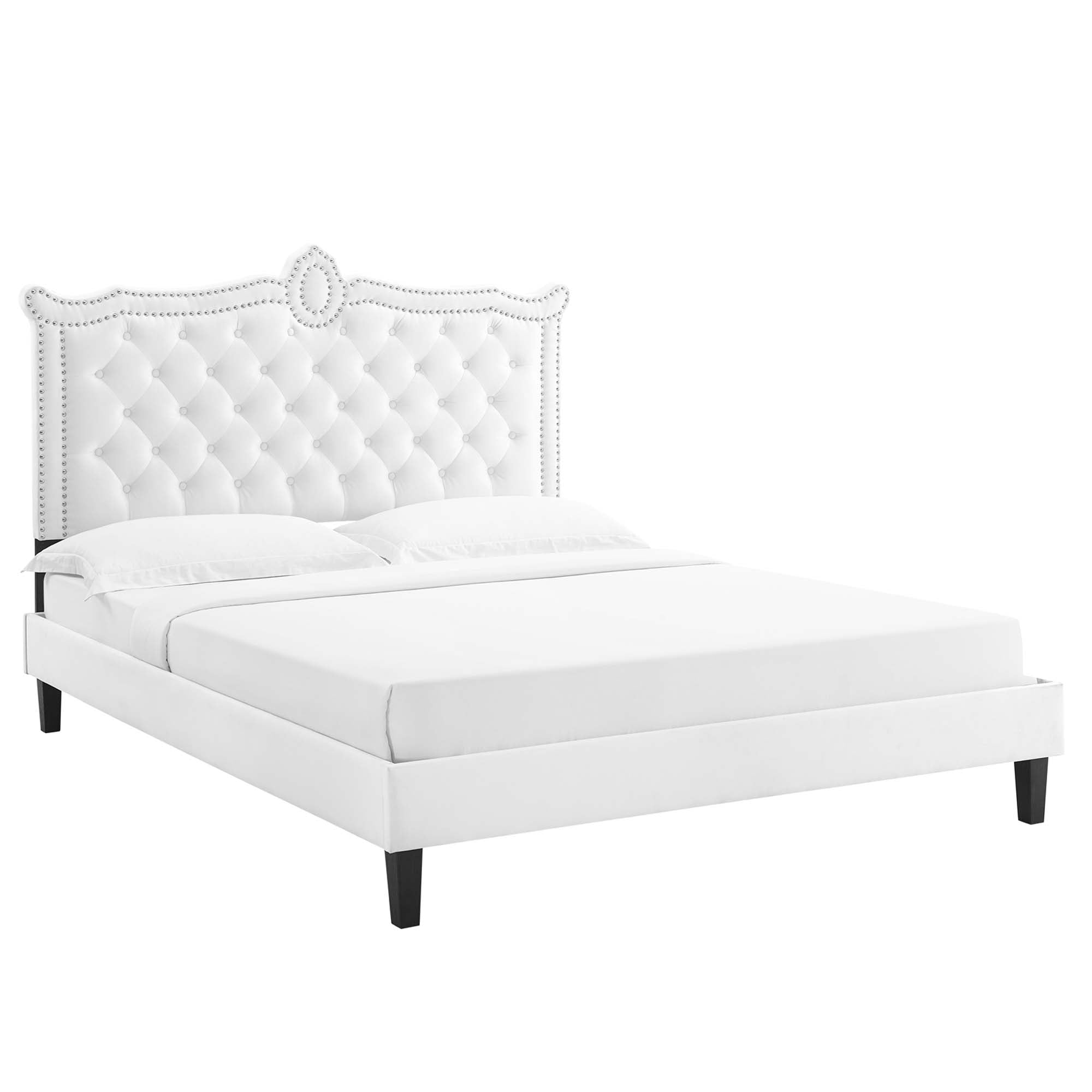 Clara Performance Velvet Queen Platform Bed