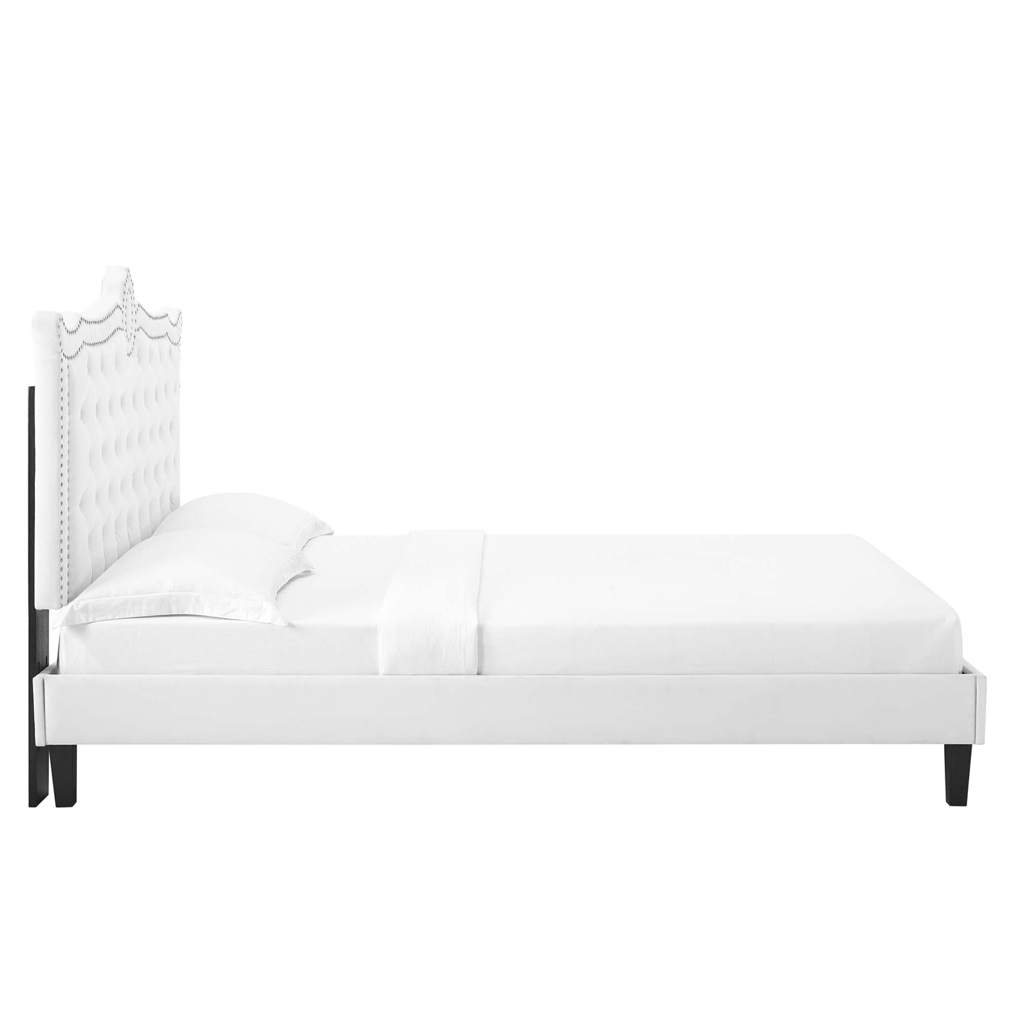 Clara Performance Velvet Queen Platform Bed