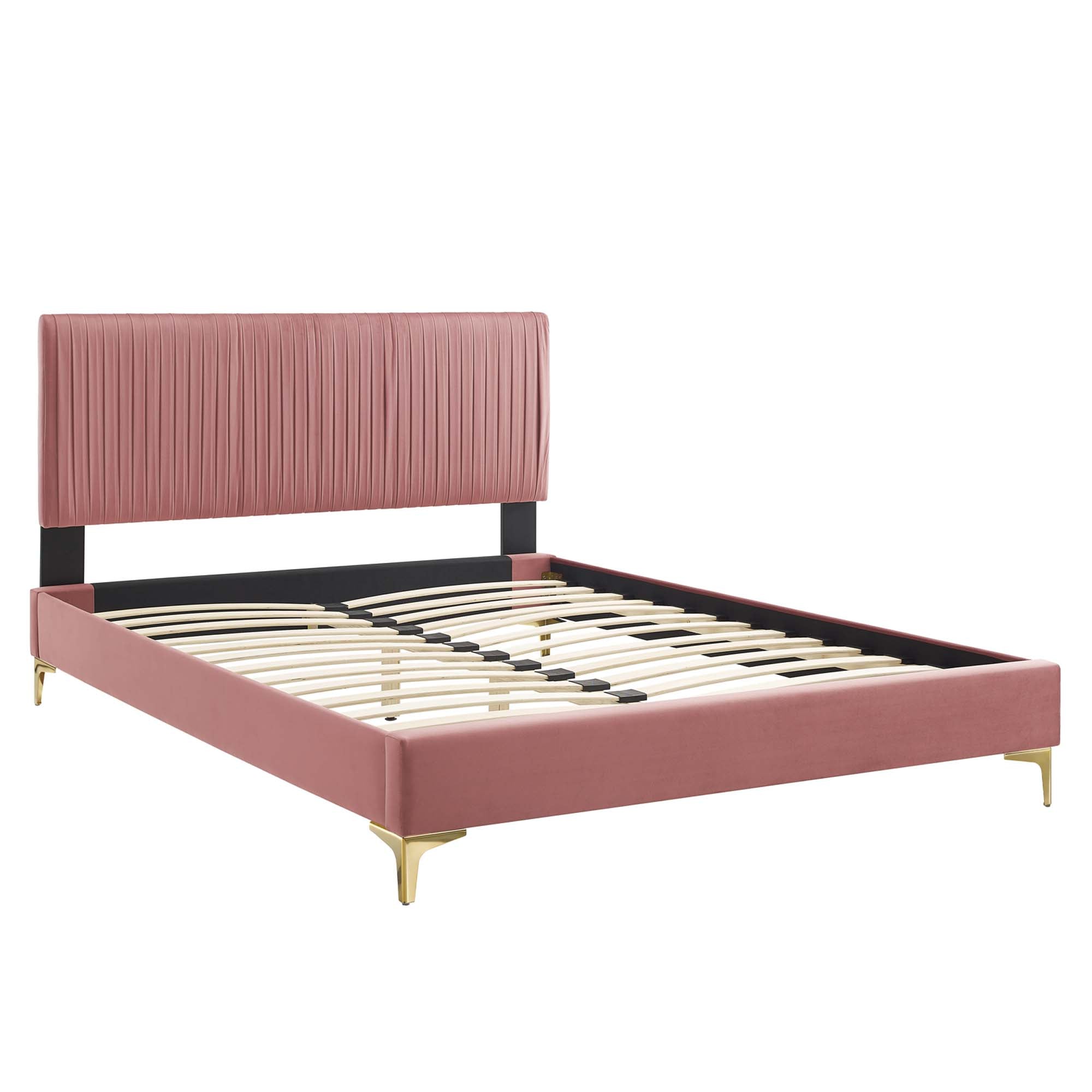 Peyton Performance Velvet Queen Platform Bed