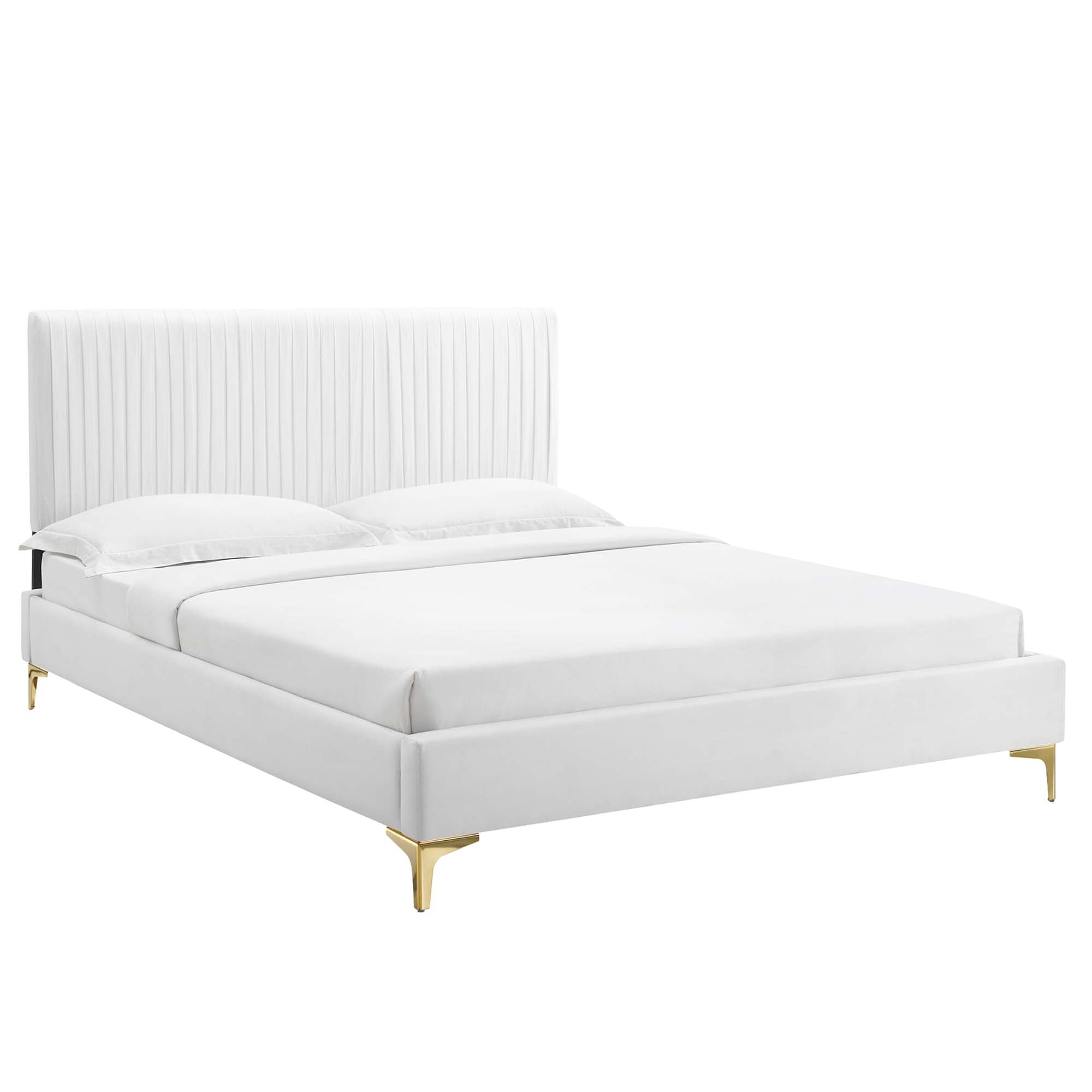 Peyton Performance Velvet Queen Platform Bed