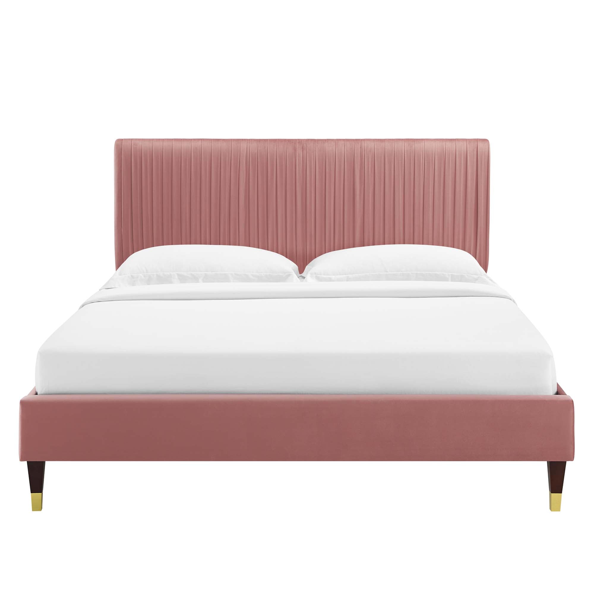 Peyton Performance Velvet Queen Platform Bed