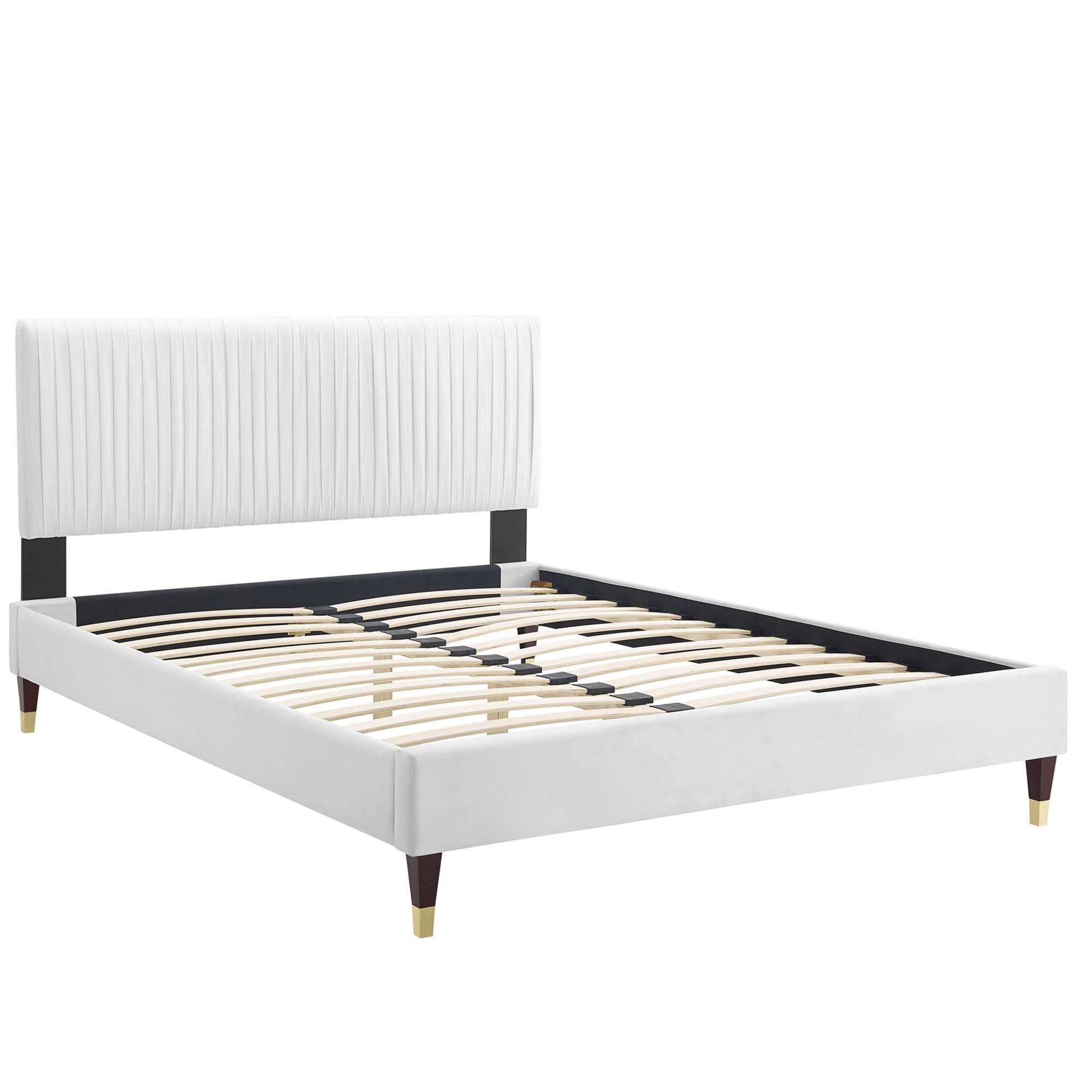 Peyton Performance Velvet Queen Platform Bed