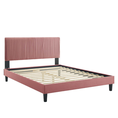 Peyton Performance Velvet Queen Platform Bed