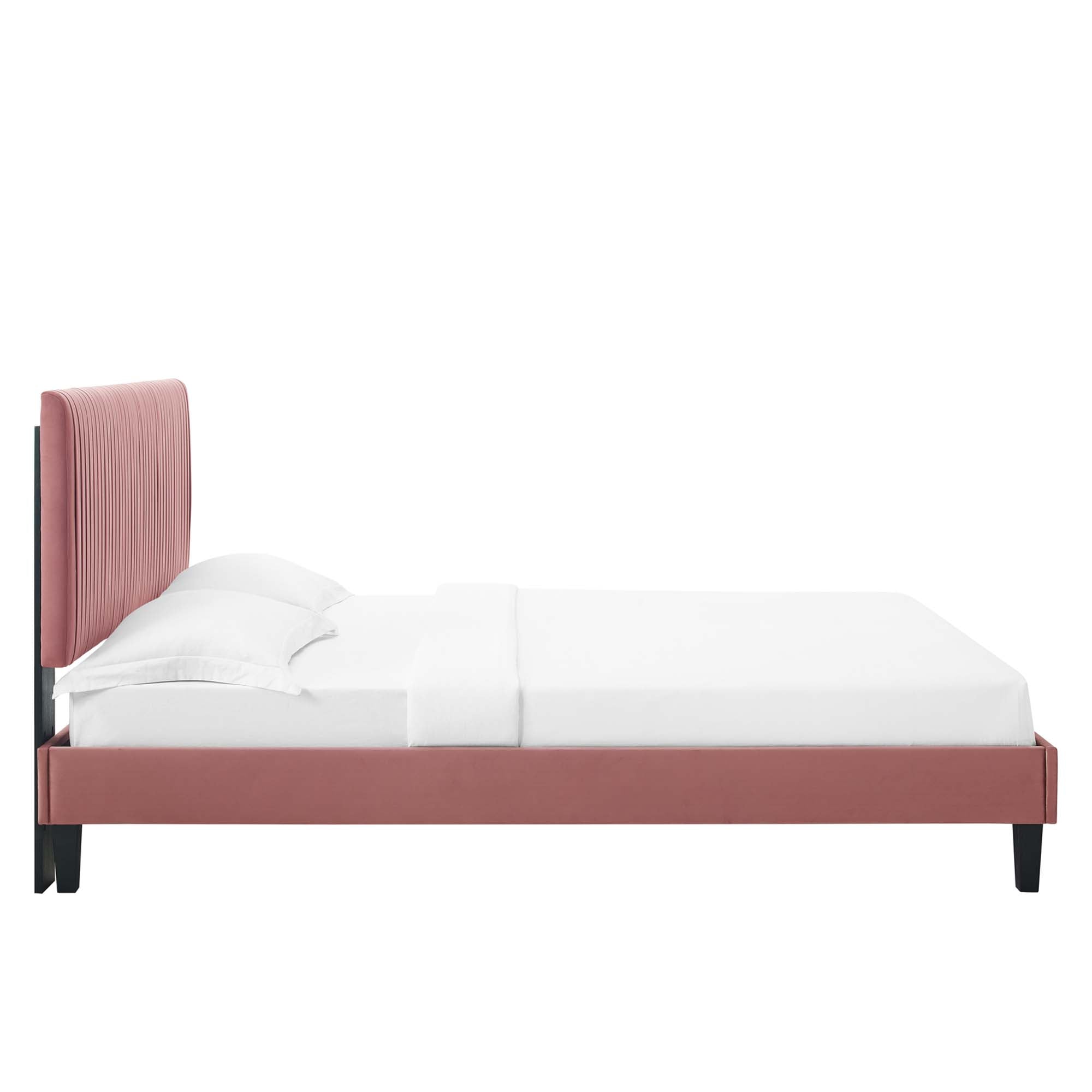 Peyton Performance Velvet Queen Platform Bed