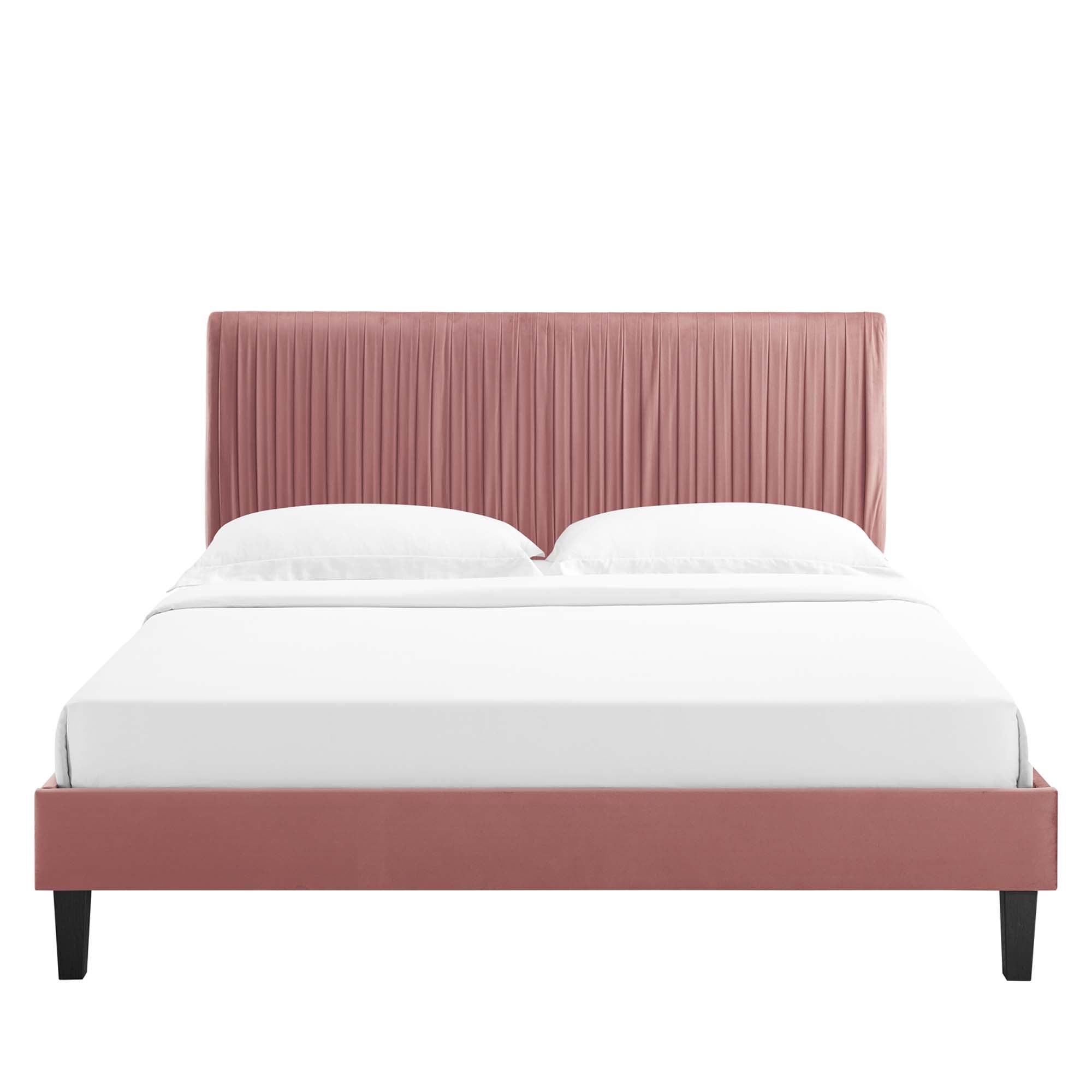 Peyton Performance Velvet Queen Platform Bed