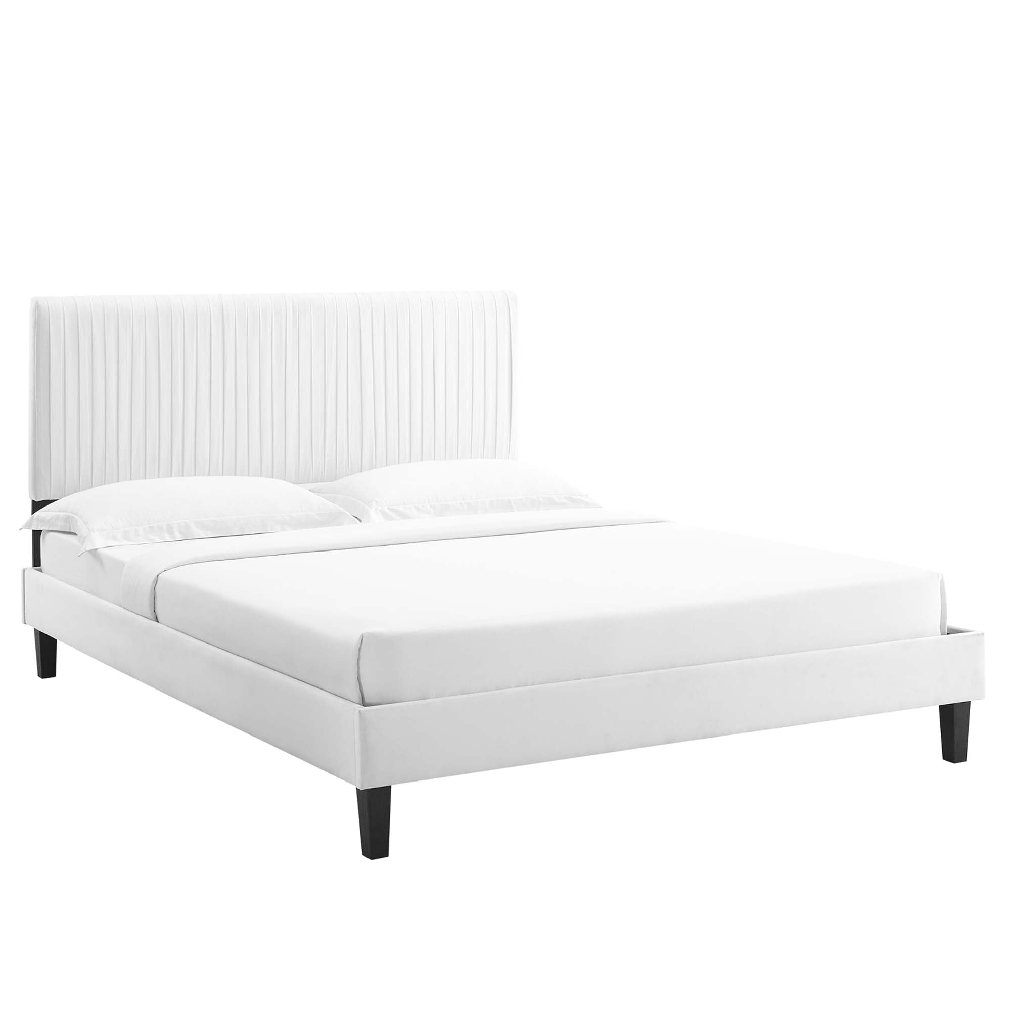 Peyton Performance Velvet Queen Platform Bed