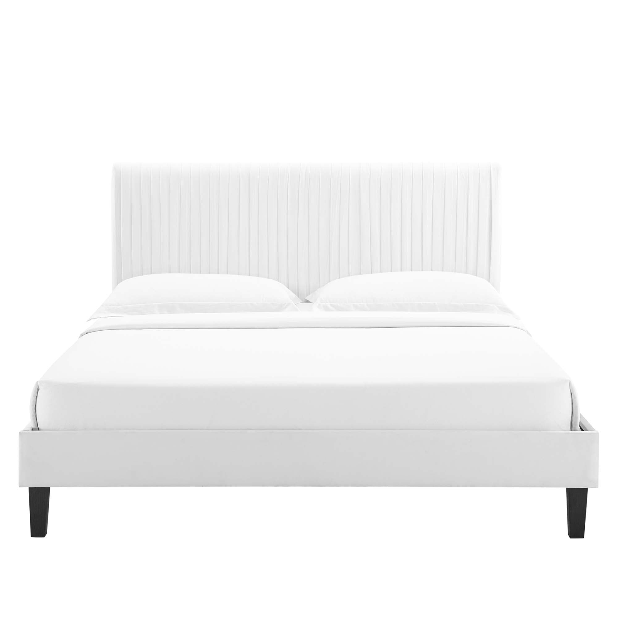 Peyton Performance Velvet Queen Platform Bed