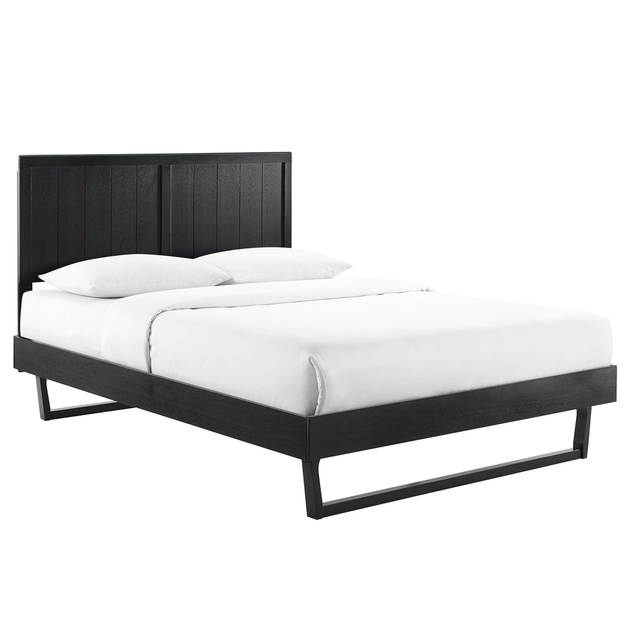 Alana Full Wood Platform Bed With Angular Frame