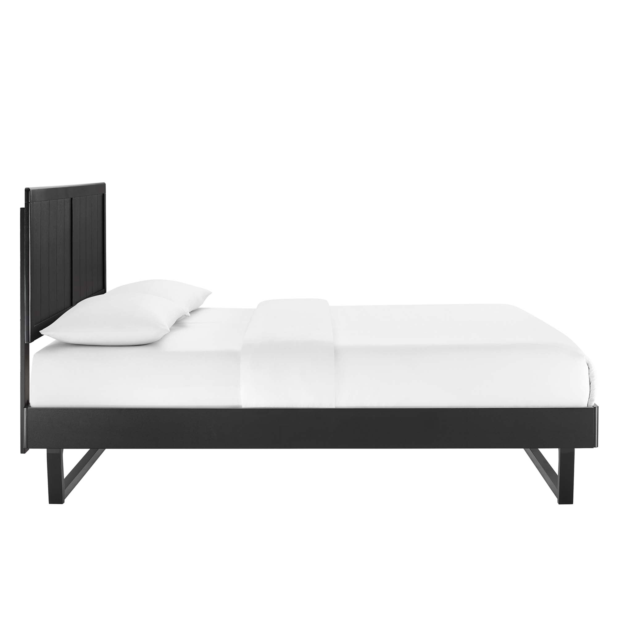 Alana Full Wood Platform Bed With Angular Frame